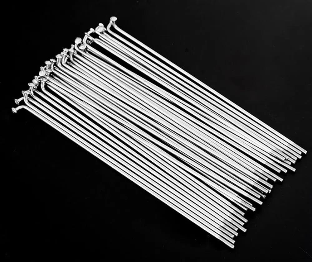 Szprychy rowerowe 13G 2,3 mm ze stali nierdzewnej 304 szprychy rowerowe 65-305 mm, srebrne szprychy koła J z miedzianym smoczkiem do rowerów górskich, rowerów elektrycznych, trójkołowych