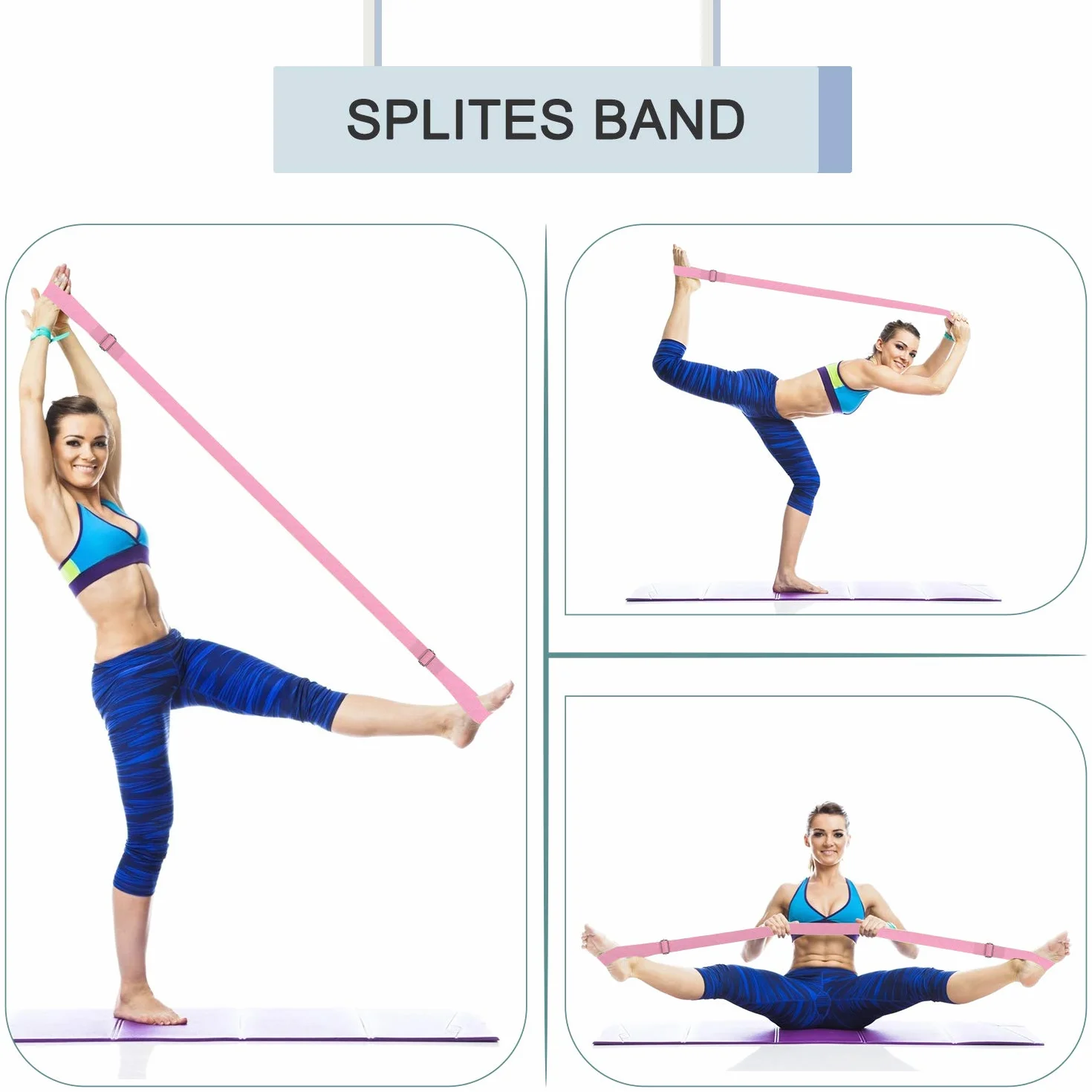 MaoXinTek Pasek do rozciągania jogi, Baletowe paski fitness Elastyczny pas, regulowany ściągacz do rozciągania nóg, idealny do tańca, gimnastyki, Taekwondo