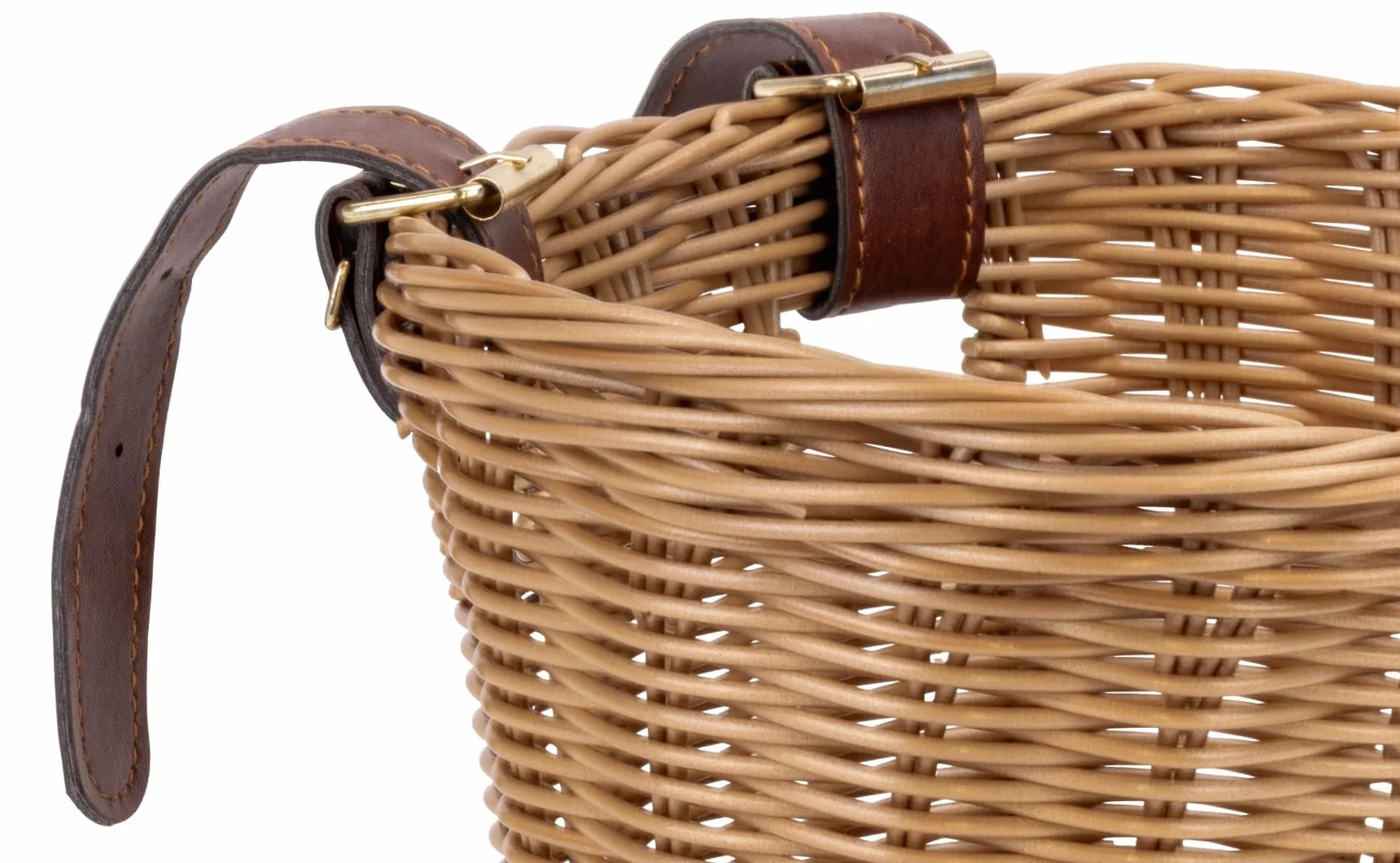 sun baby Koszyk rowerowy dla dzieci, koszyk wiklinowy na hulajnogę, pleciony, paski skórzane, uniwersalny, różne kolory do wyboru