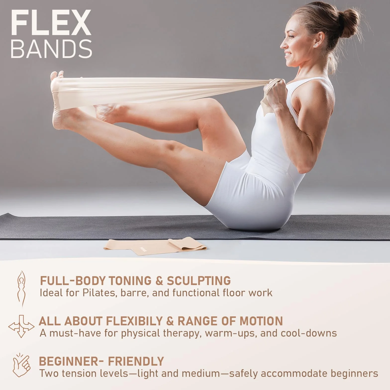 PhysKcal Zestaw do pilatesu, 38 cm pierścień do pilatesu z 1 x kulką rdzeniową, 3 x odpornymi pętlami i 2 x taśmami elastycznymi, domowy pilates na macie niezbędny zestaw