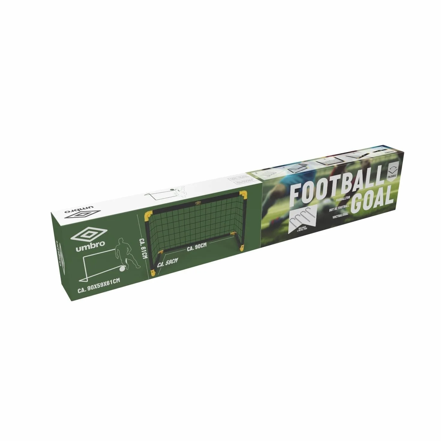 Umbro Bramka do Piłki Nożnej Składana 90 x 59 x 61 cm Dla Dzieci i Dorosłych
