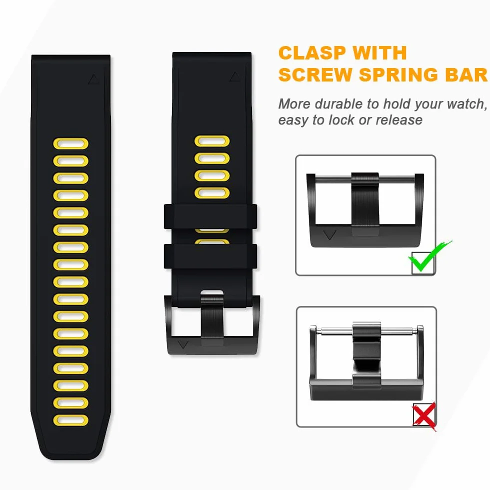 NotoCity Pasek do Garmin Fenix 6x Pro/7x, wymienny pasek 26 mm do Garmin Fenix 5x/6x/5x Plus/7x Pro/Fenix 3/HR, Descent MK1, Quatix 7X, Enduro/2, Epix Pro 51mm