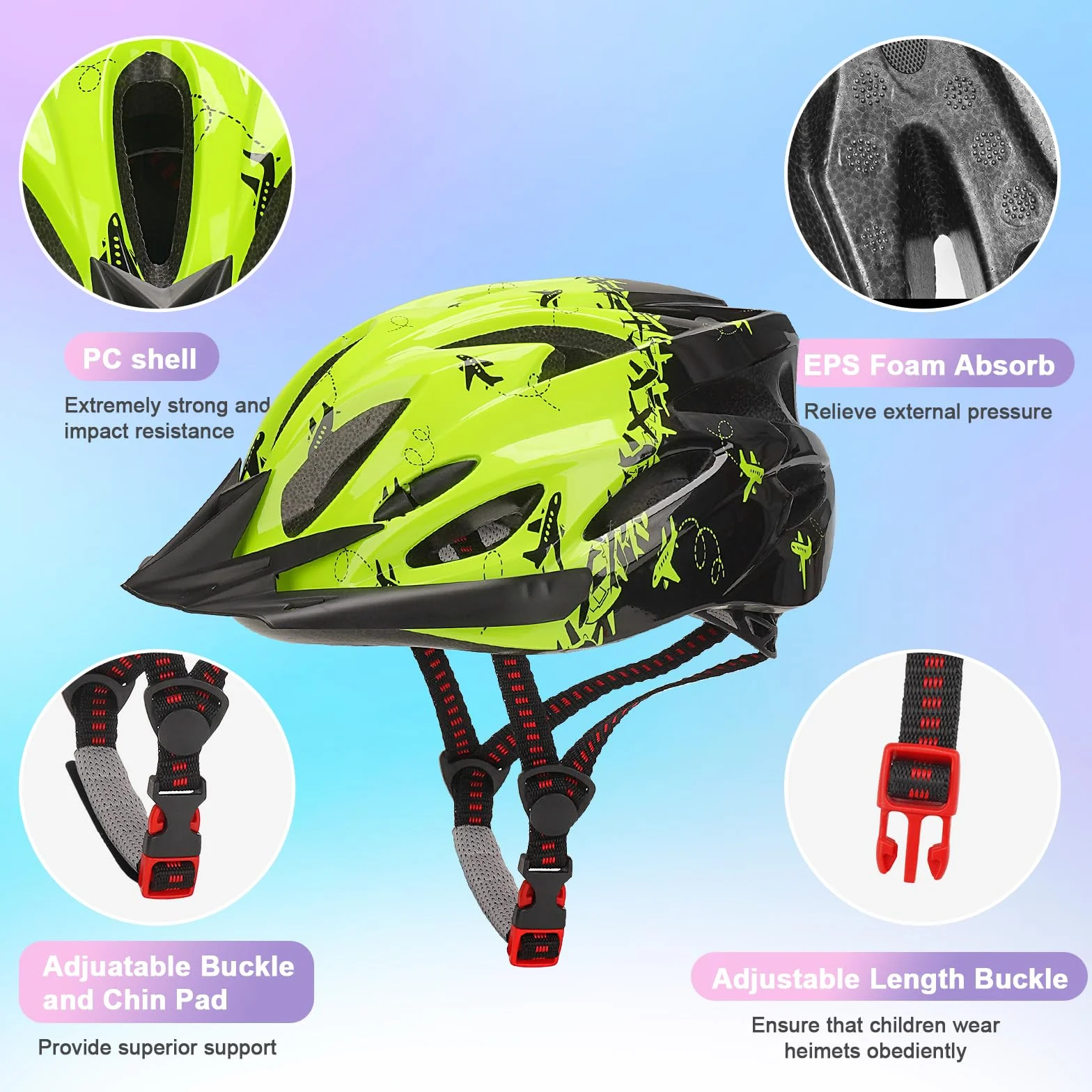 Dziecięcy kask rowerowy dla dziewcząt i chłopców, regulowany kask dziecięcy w wieku 8-15 lat, multisportowy kask dziecięcy (54-59 cm), kask rowerowy do jazdy na deskorolce, rowerze