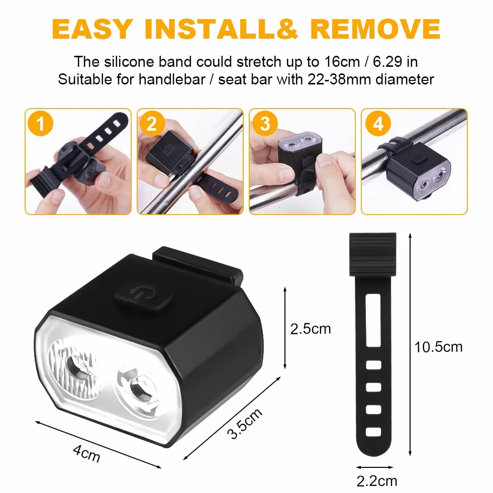 Zestaw świateł rowerowych, 2 sztuki, przednie światło rowerowe i tylne światło USB, lekkie i wodoodporne, super jasne, kocie oko, rower górski, szosowy, bezpieczne i łatwe w instalacji światło