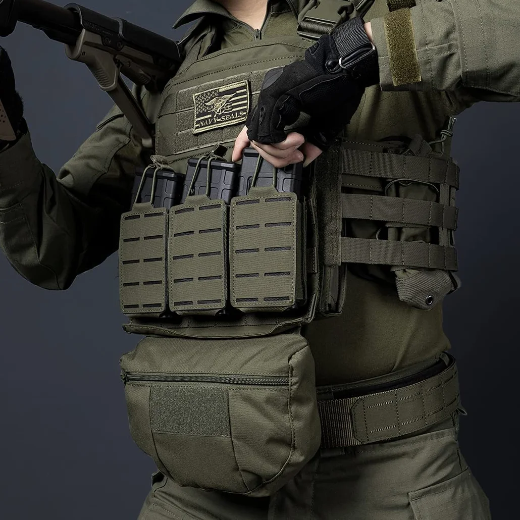 IDOGEAR Tactical Top otwarty pokrowiec na czasopisma Triple Molle do magazynów karabinowych M4 M14 M16 AR-15 5,56MM