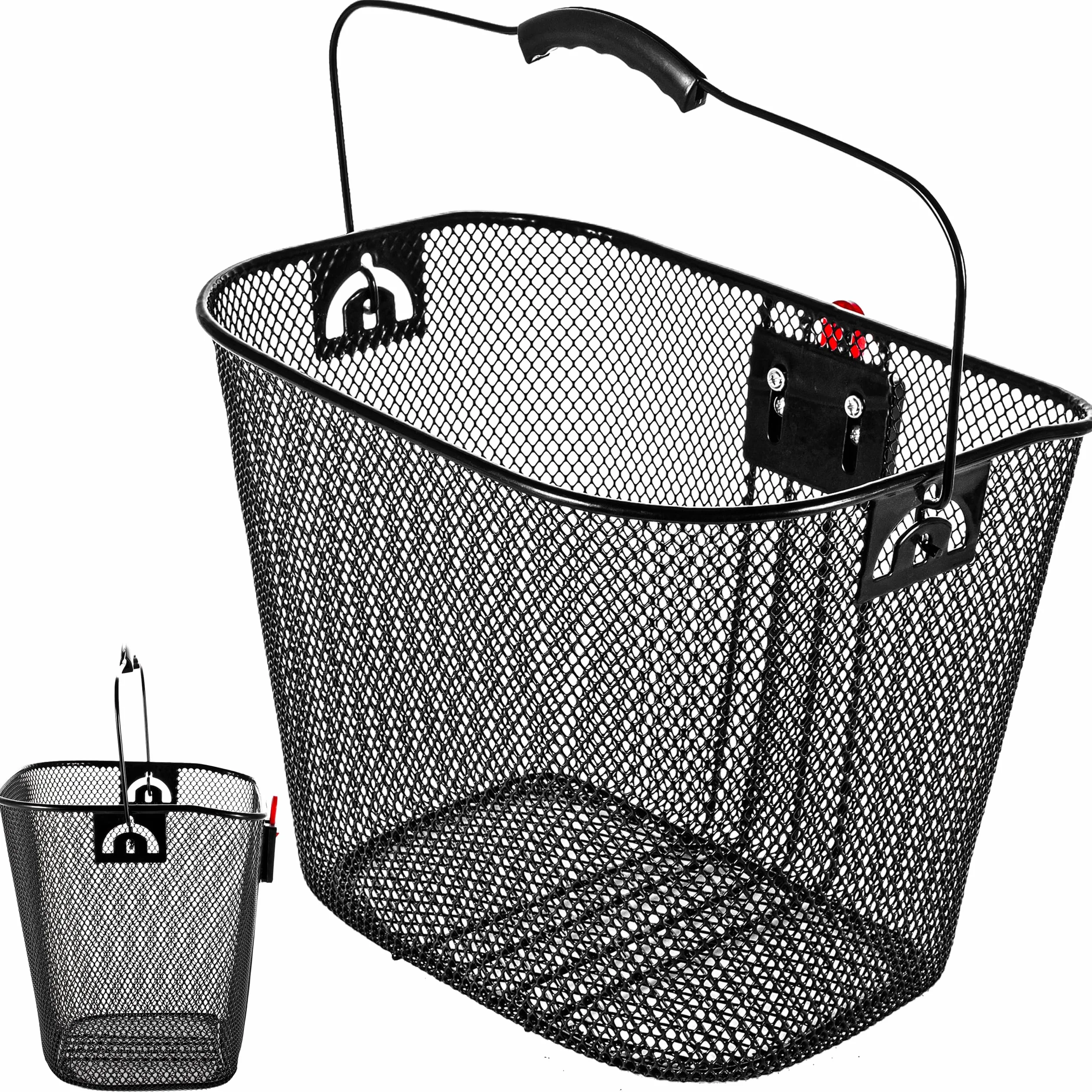 Metalowy kosz na kierownicę rowerową + uchwyt na kosz | kosz na kierownicę z adapterem | kosz do mocowania | 34 x 25 x 27 cm | do 5 kg