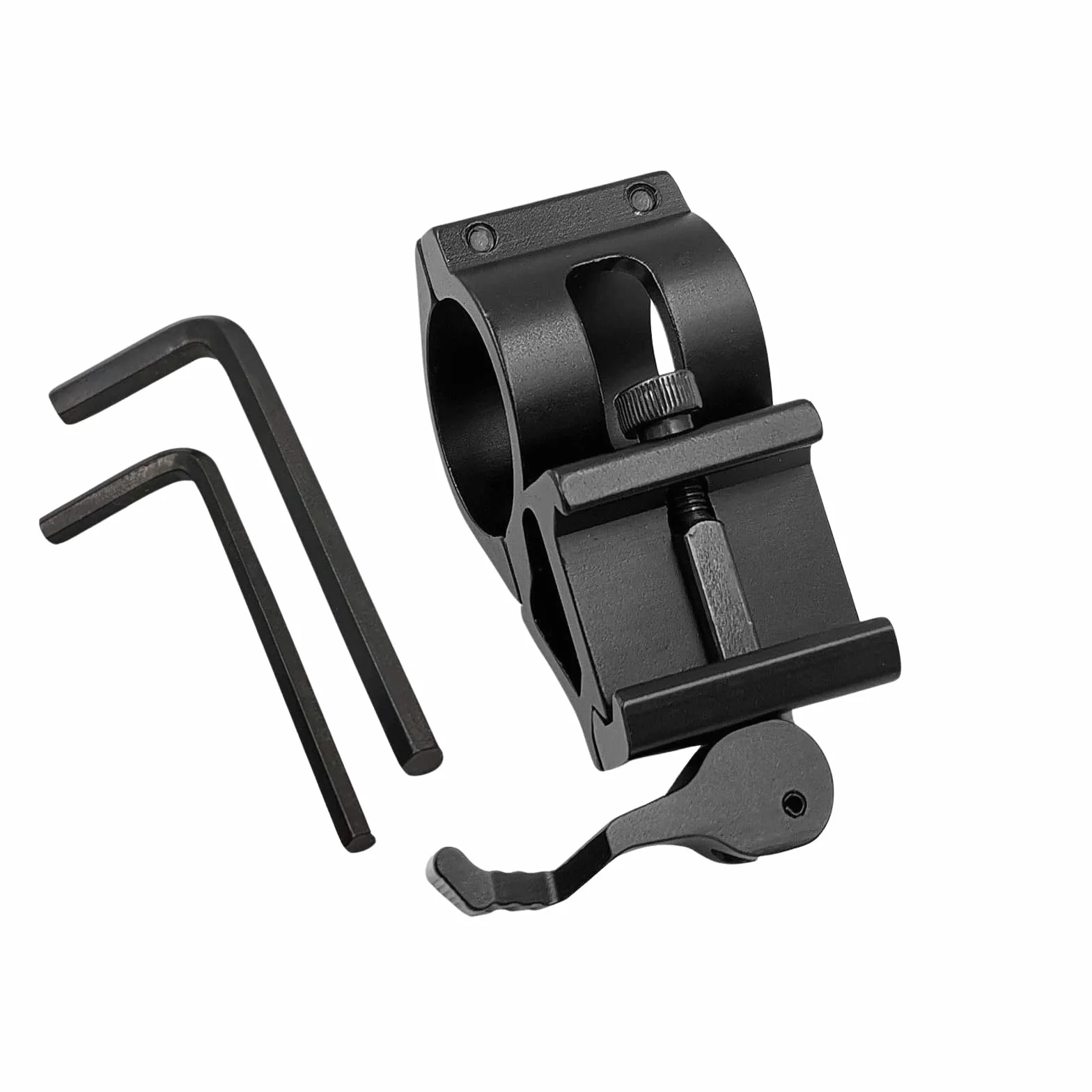Uchwyt szybkomocujący do latarki, 21 mm szczelina, do rury o średnicy 25,4 mm, uchwyt na latarkę ze stopu aluminium, czarny | kompatybilny z soczewkami LED, latarką policyjną, bezpieczną