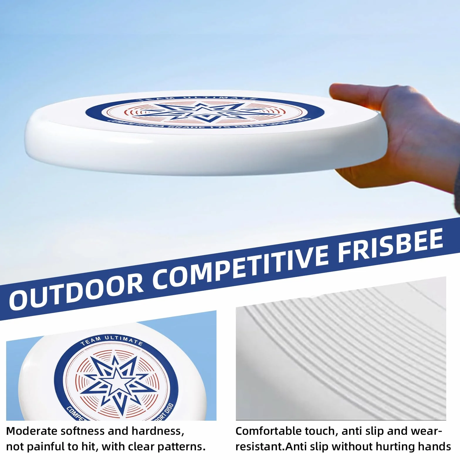 175 g frisbee Ultimate Frisbee, obrotowa, profesjonalna fryzbee, Bio-Ultimate-Frisbee, do sportów outdoorowych, nadaje się dla zwykłych graczy i profesjonalistów (torba do przechowywania) [sekcja C]