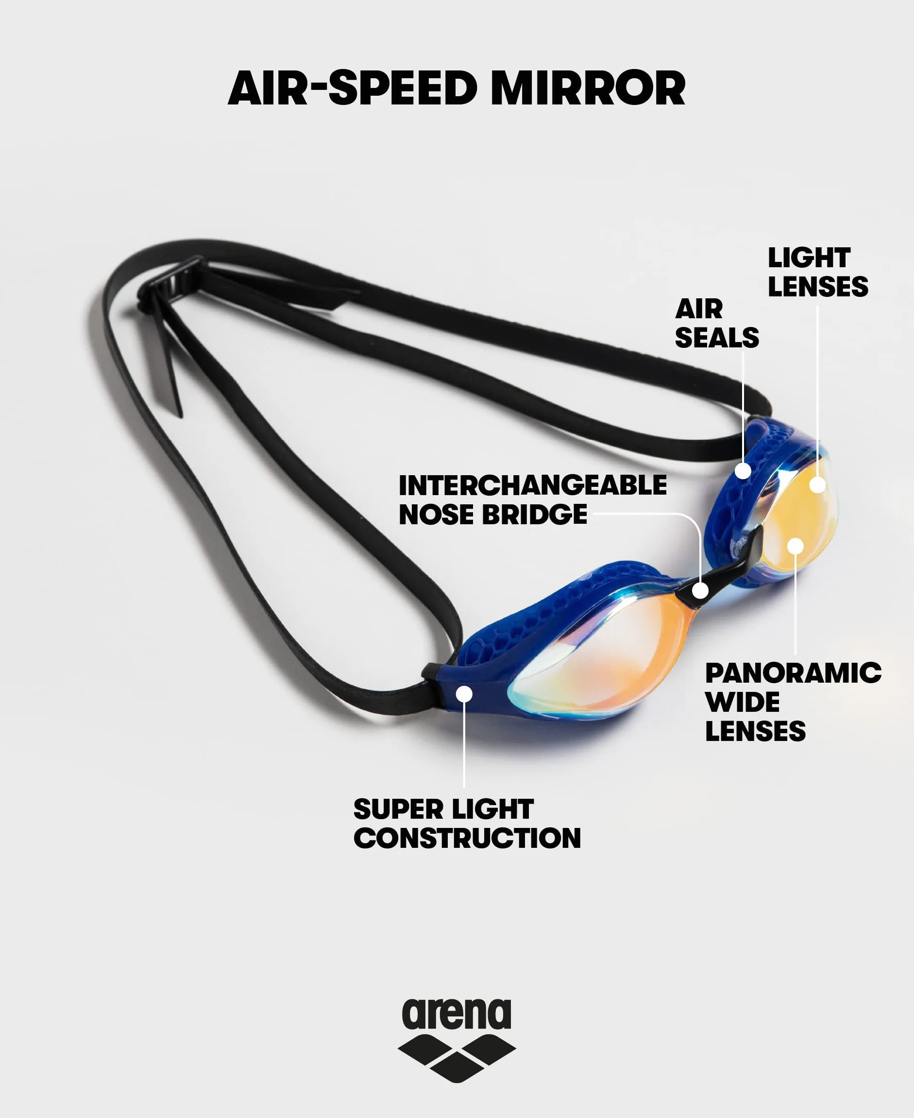 ARENA Unisex Lunettes De Compétition Arena Airspeed Mirror Arena Unisex Airspeed Mirror okulary do sportów zawodowych