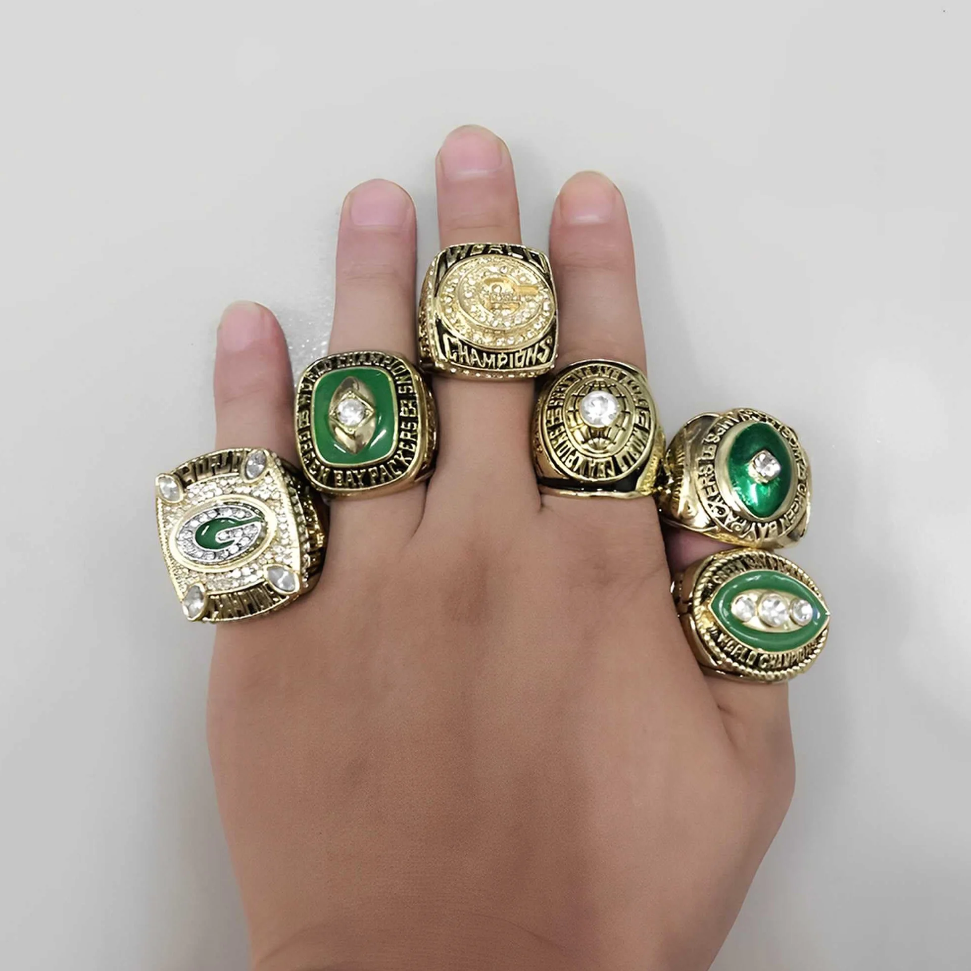 Green Bay Packers Rugby Champion Ring Super Bowl FFL Pamiątkowe Kolekcje Prezenty