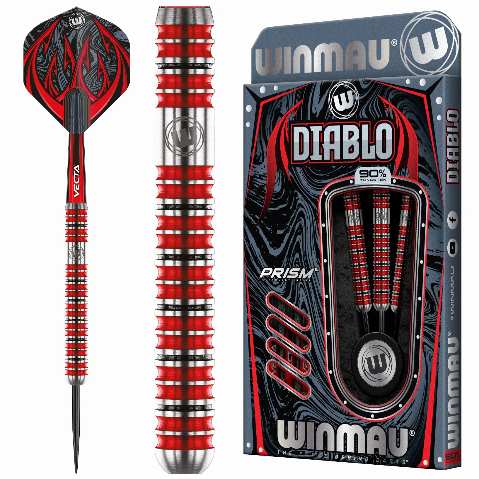 WINMAU Diablo 23 Gramy Profesjonalny wolfram stalowa końcówka zestaw rzutek z loty oraz łodygi (wały)