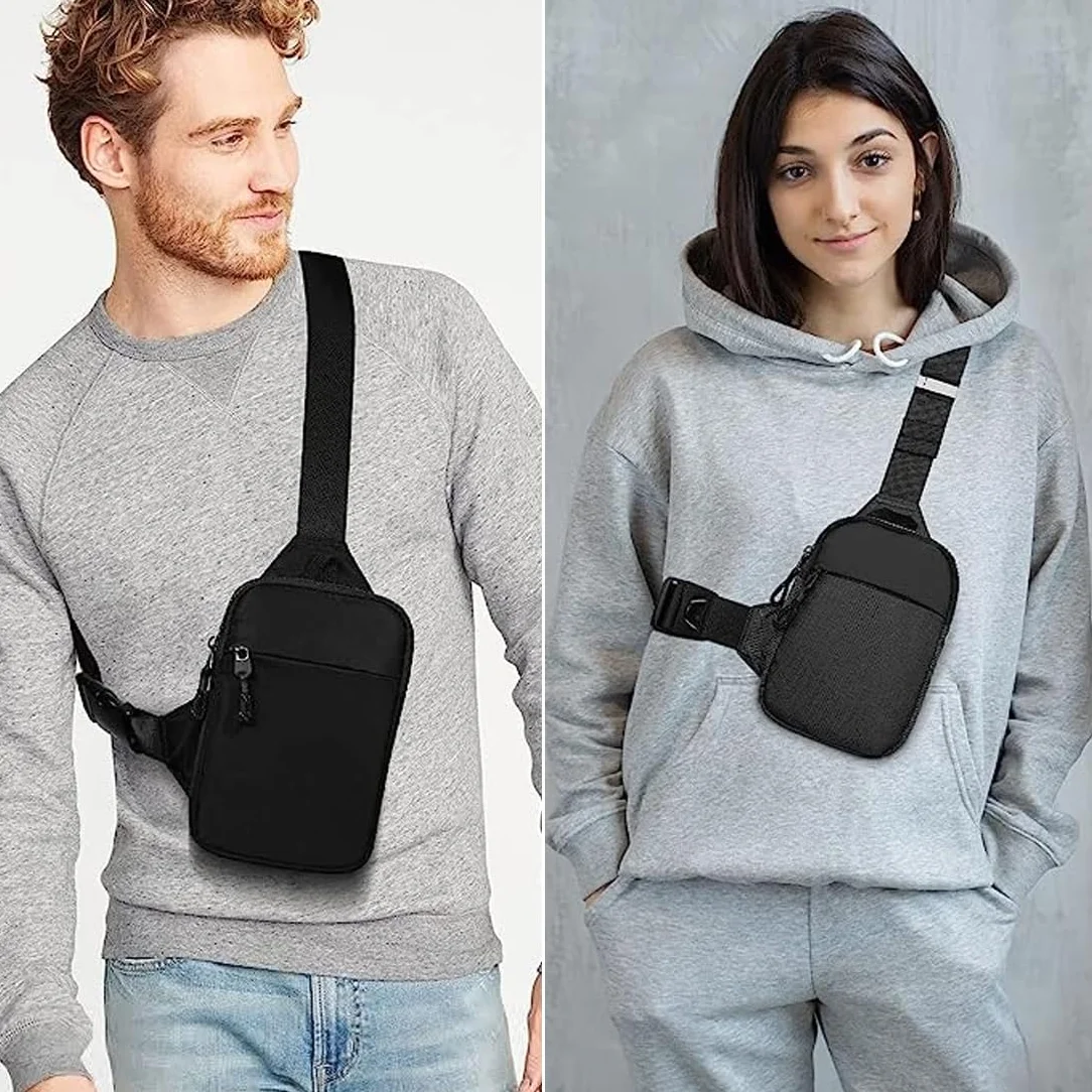 Męska torba na klatkę piersiową wodoszczelna sling crossbody bag czarna