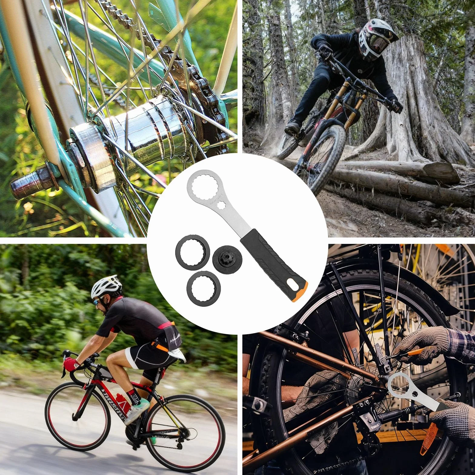 Narzędzie rowerowe Centerlock, klucz suportu pedałowego, narzędzie Centerlock, z 2 adapterami i 1 narzędziem do osłony korby, z Shimano Hollowtech II, BB9000, BBR60 do naprawy rowerów