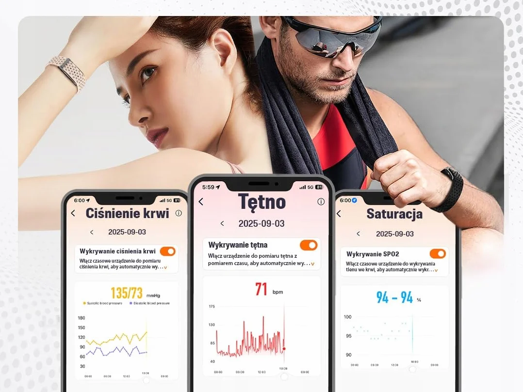 Inteligentna Opaska Smart Zdrowie Sport Powiadomienia - Aplikacja po Polsku