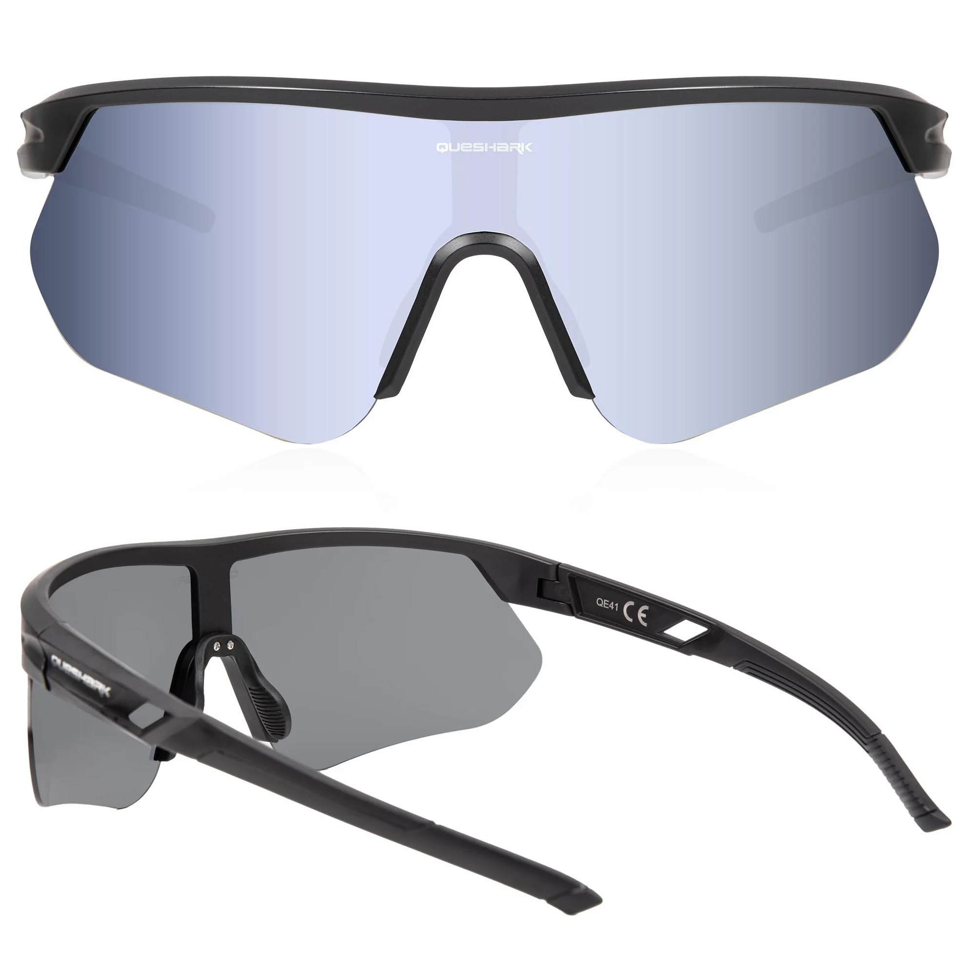 Okulary kolarskie Queshark, okulary przeciwsłoneczne do biegania dla kobiet i mężczyzn, oprawki TR90 i ochrona UV400, sportowe okulary przeciwsłoneczne do jazdy na rowerze, biegania i wędkowania
