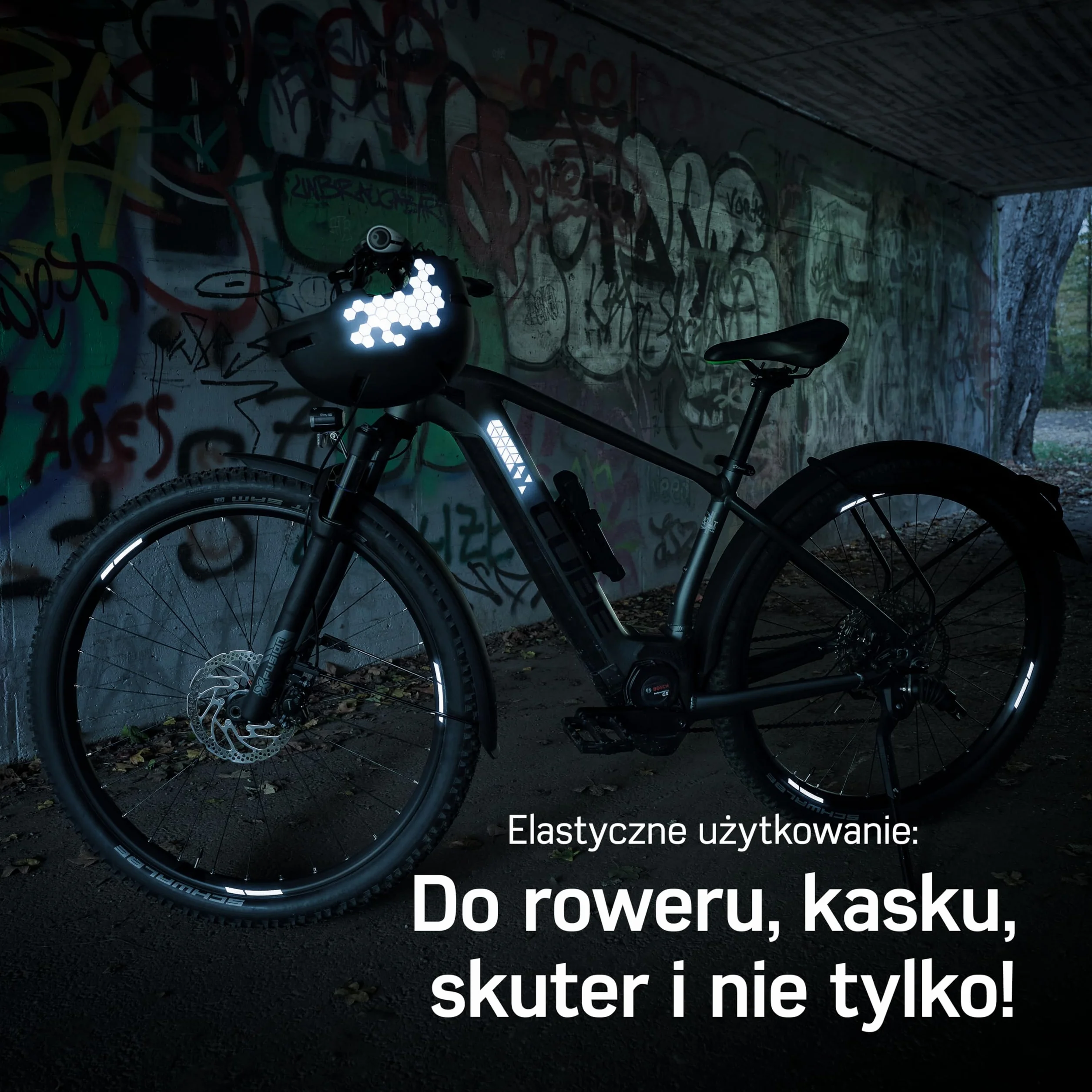 Borgen Zestaw 2 naklejek odblaskowych - Na rower, felgi, kask - Naklejki odblaskowe w ciemności, do szkoły - Naklejki odblaskowe na rower