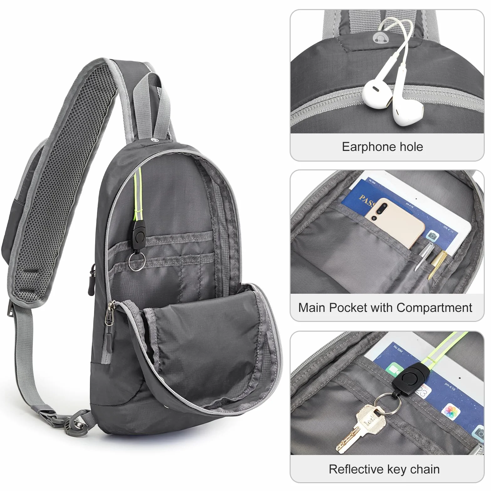 G4Free Torba na ramię, blokowanie RFID, plecak crossbody, z przednią kieszenią, plecak turystyczny, torba na klatkę piersiową, dla kobiet i mężczyzn