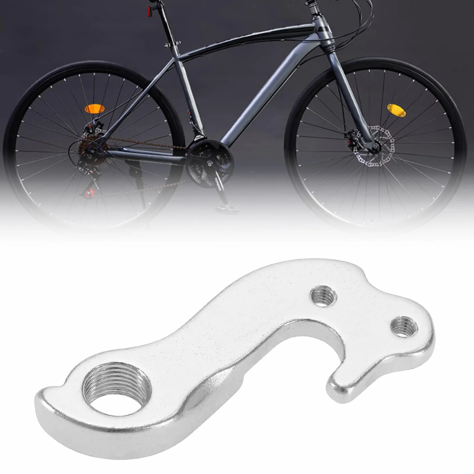 Hak przerzutki rowerowej GH-085 Haczyk przerzutki Rowerowy tylny haczyk stop aluminium z 2 śrubami kompatybilny z Marwi kompatybilny z kołem Cube, srebrny