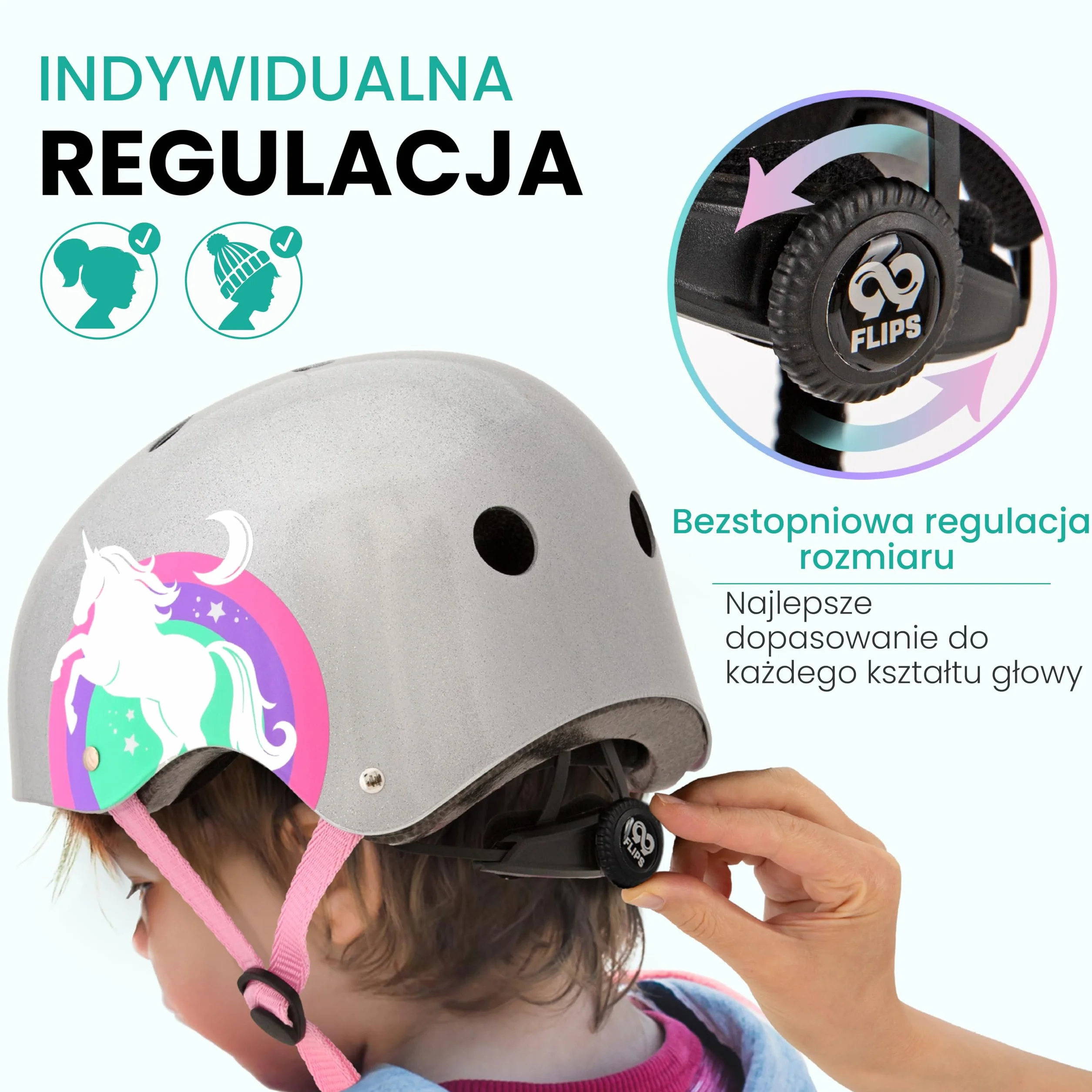 99FLIPS Kask dziecięcy Skater - GS z certyfikatem TÜV Rheinland - Od 3 lat - Kask rowerowy dziecięcy dziewczęcy - Kask dziecięcy niemieckiej marki - Kask deskorolkowy