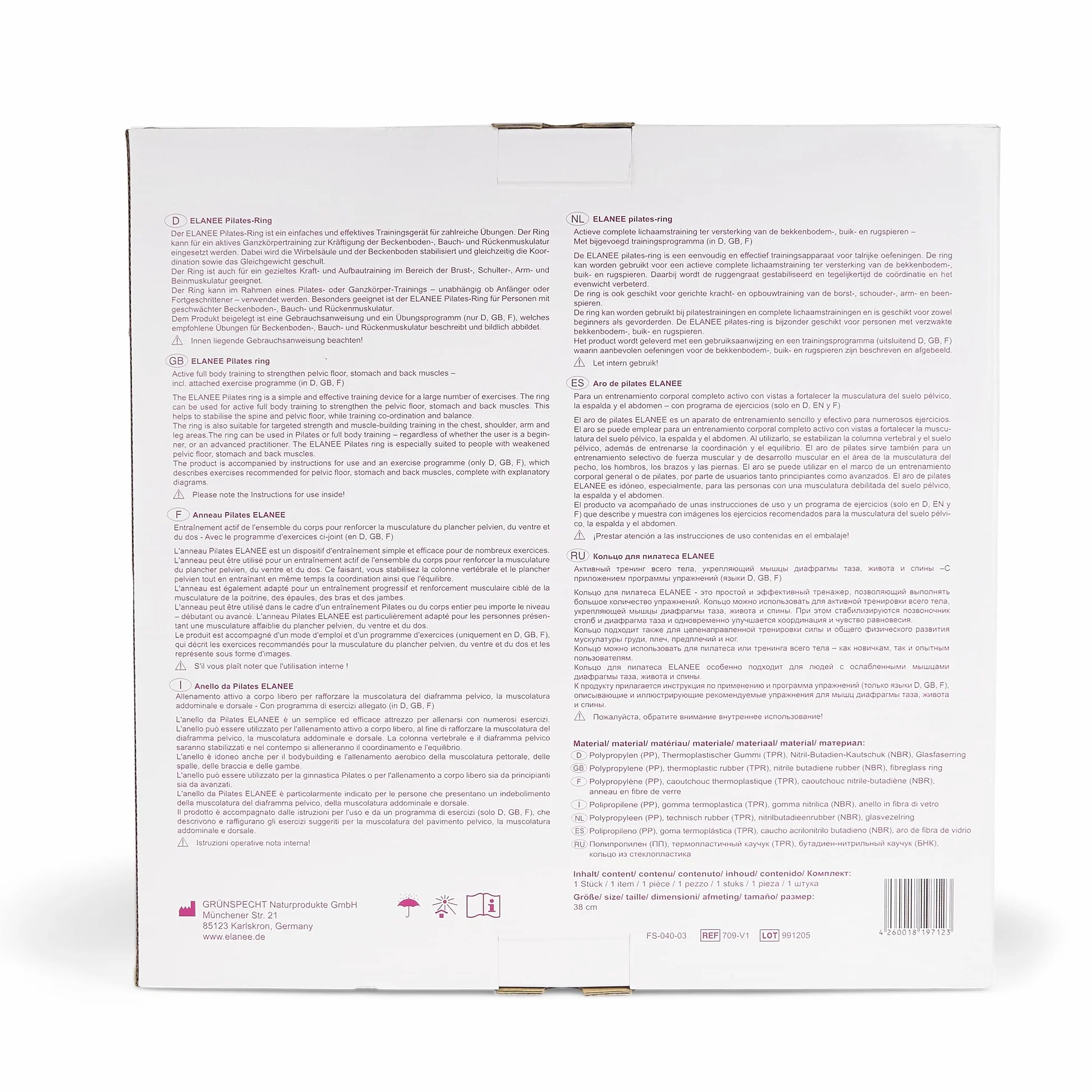 ELANEE Pierścień do pilatesu z antypoślizgowymi uchwytami do wzmocnienia dna miednicy, brzucha i pleców, w zestawie plakat z ćwiczeniami (709-V1)