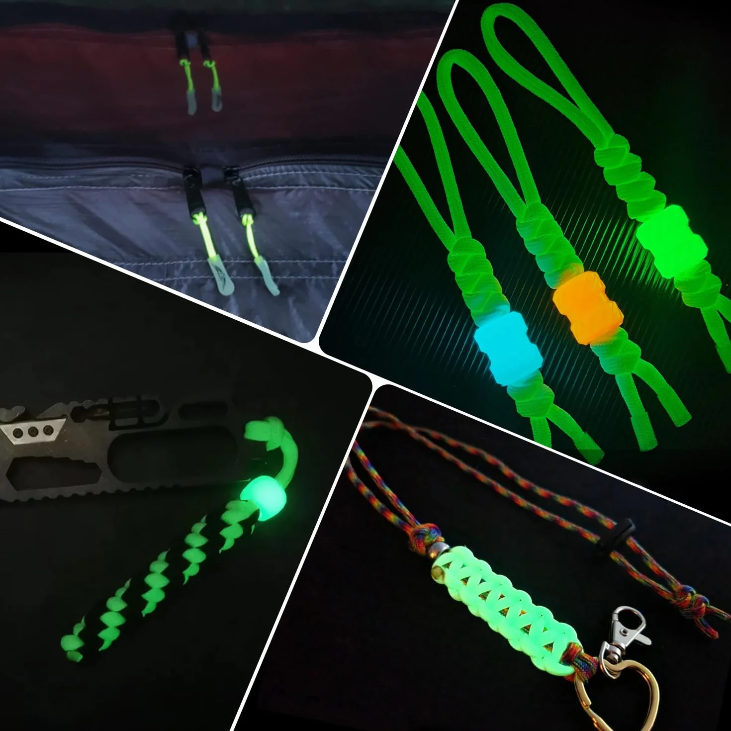 Brotree Glow In The Dark Paracord 550 4mm 15m Luminous Linka 9 Strands Fluorescencyjny Paracord for Kemping, Rzemieślnicze, Namiot