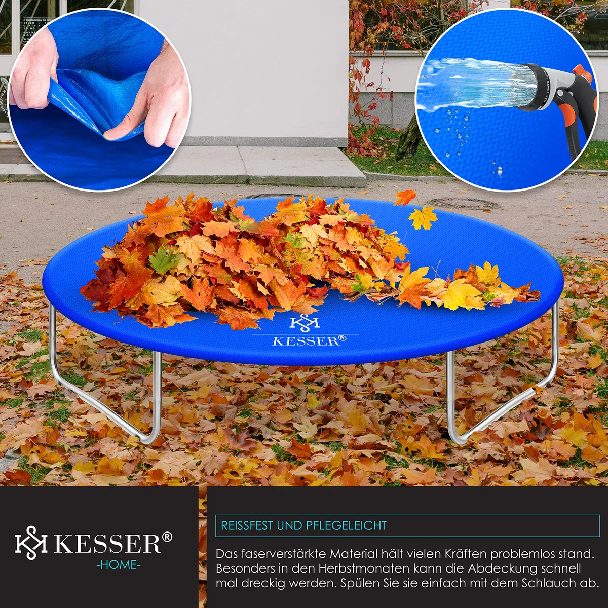 KESSER® Plandeka na trampolinę Ø 244/305/366/427 cm | odporna na warunki atmosferyczne, odporna na rozerwanie i promieniowanie UV | zewnętrzna plandeka ochronna na trampolinę