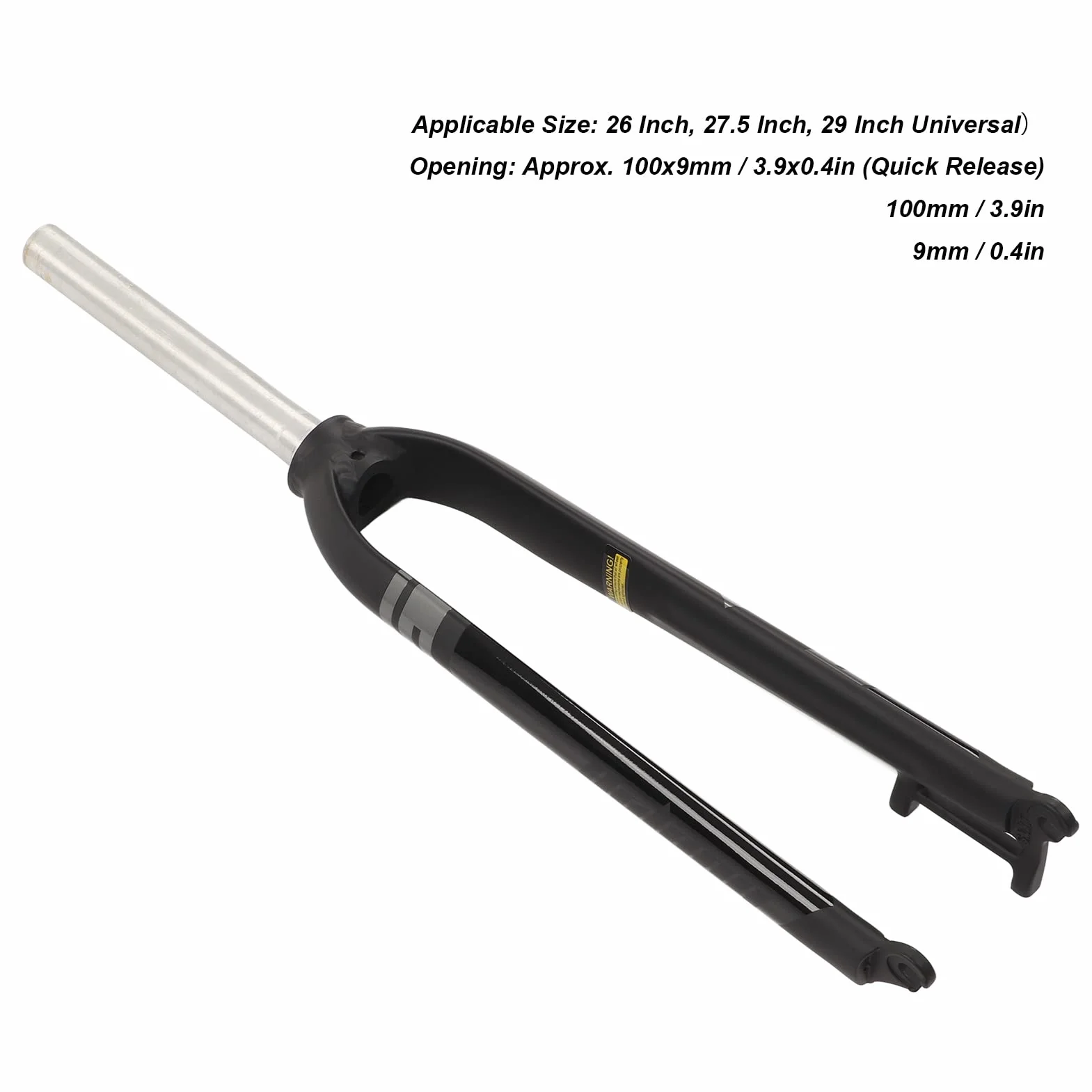 Rower Górski Sztywny Widelec 26/27. 5/29 Cali Rower Górski Twardy Widelec Stop Aluminium Rower Mtb Przedni Widelec Amortyzowany(Czarno szary)
