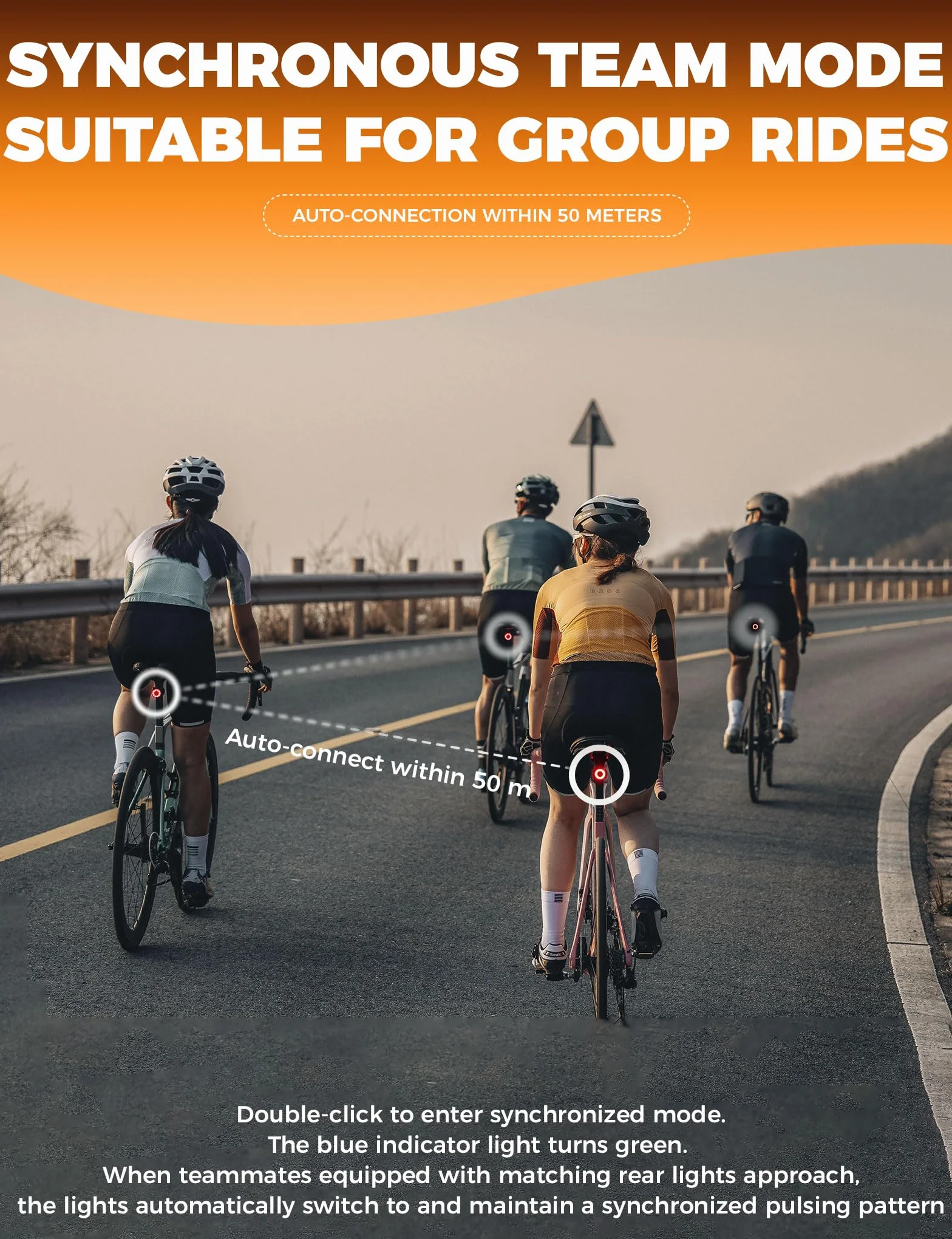 ROCKBROS Oświetlenie rowerowe tylne LED USB Akumulator IPX6 Wodoodporne czujniki światła hamowania wibracje 4 tryby jazdy na rowerze MTB szosowe nocne bezpieczeństwo