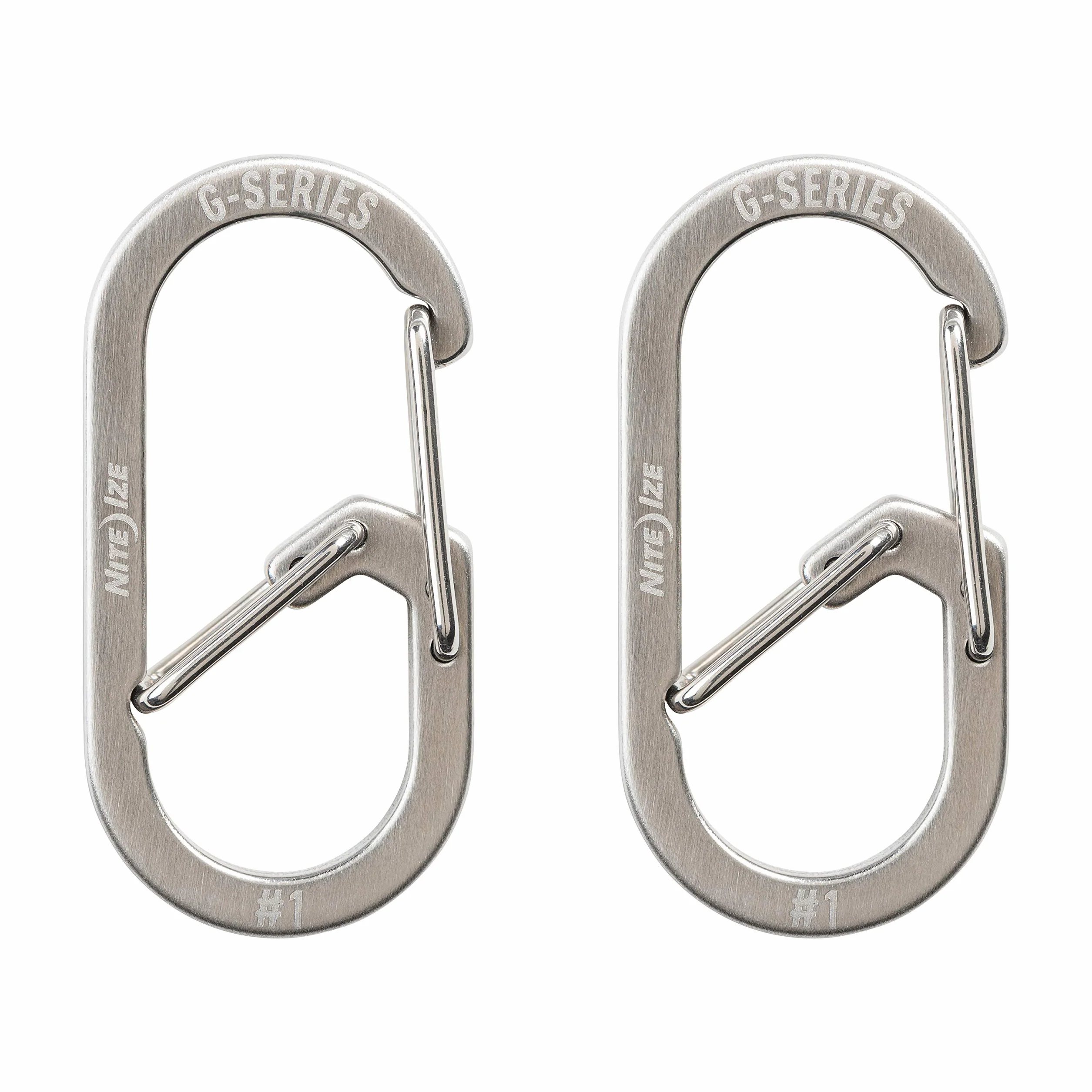 NIte Ize Unisex – dorośli G-Series DUAL Chamber Carabiner, srebrny, rozm. 2