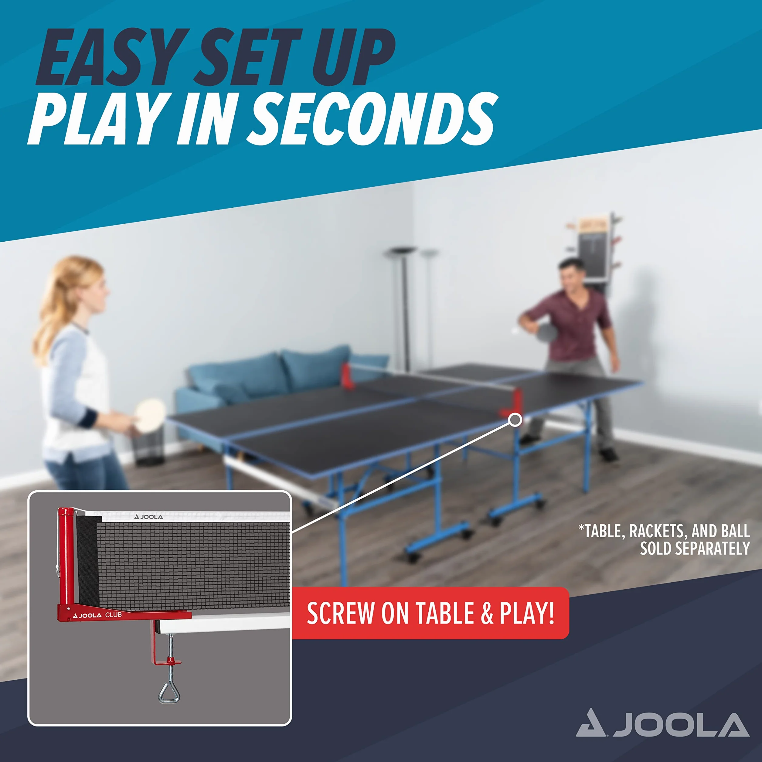 Joola Unisex – zestaw pocztowy dla dorosłych, siatka do tenisa stołowego, czerwona, 152 cm
