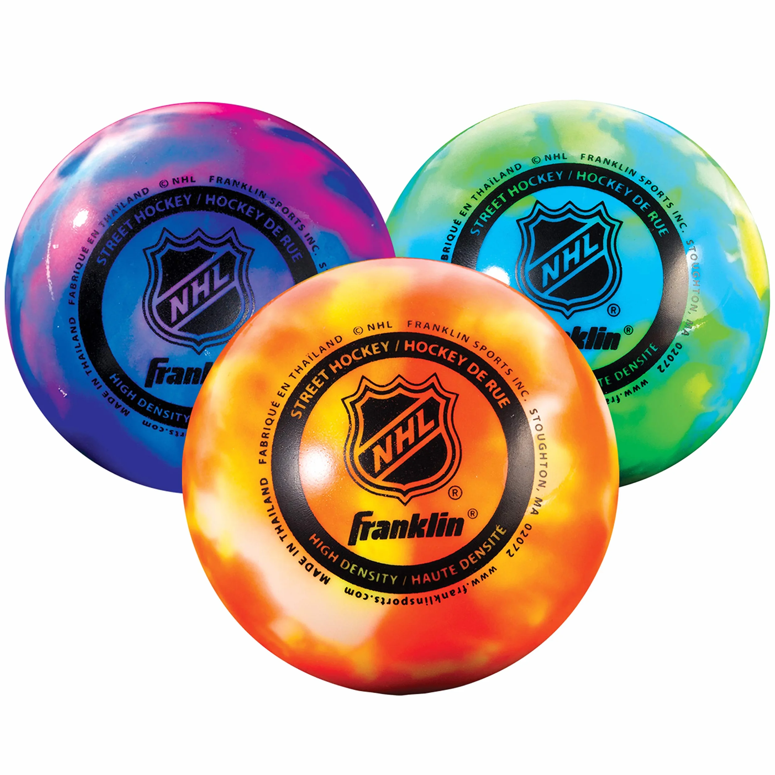 Franklin Sports NHL High Density Street Hockey Ball, 3-pak