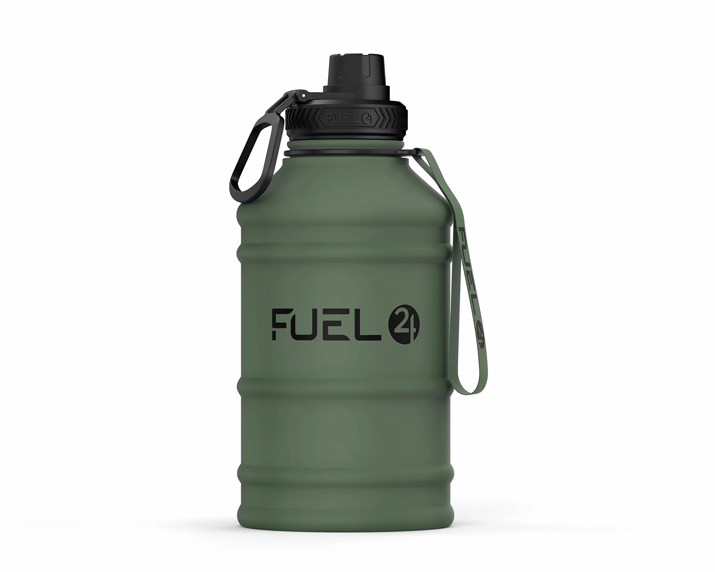 Fuel24 Dzbanek ze stali nierdzewnej, butelka na wodę o pojemności 1,3 lub 2,2 l, bardzo mocna, bez BPA, szczelna, duża butelka sportowa na siłownię, 1,3 l, 2,2 l, metalowa butelka - opcje