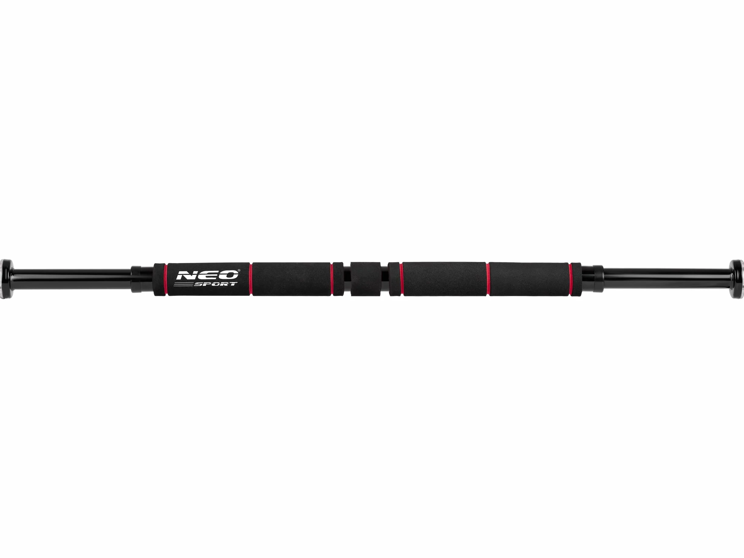 NEO SPORT Drążek Rozporowy Prosty NS-311 do Podciągania Ćwiczeń Treningu Siłowego z Wzmacnianej Stali Uchwyty z Pianki do Futryn 60-85 cm Obciążenie 150 kg