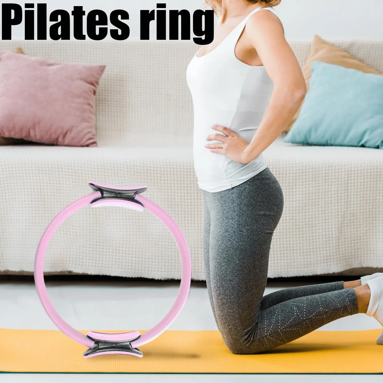 Zestaw Pilates Pierścień i Ball, Pilates Kit do treningów domowych z paskami oporowymi