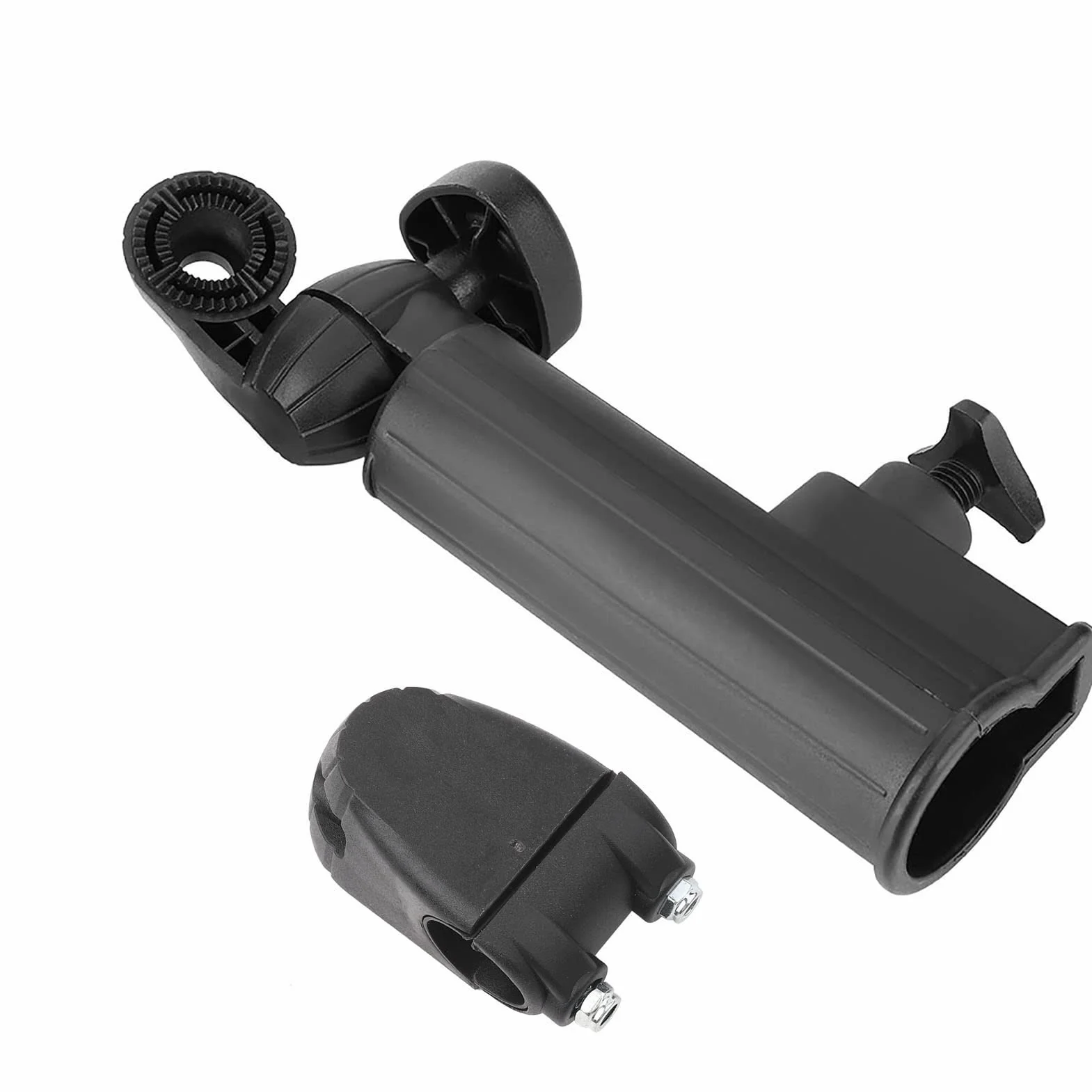 Yosoo Health Gear Wytrzymały uchwyt na parasol, uchwyt na wózek z tworzywa sztucznego, ulepszona aluminiowa podstawa, regulowany kąt 180 stopni, uniwersalny do wózka, wózka inwalidzkiego, roweru