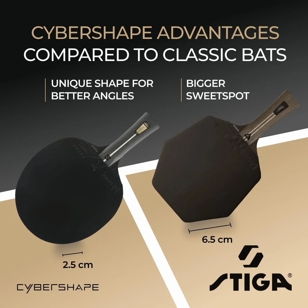 STIGA Rakieta do tenisa stołowego Cybershape Hobby - rakieta do tenisa stołowego o wyjątkowym kształcie cybershape