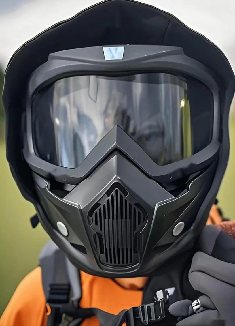 Airsoft, Paintball Full FaceTactical maska, zdejmowana maska z goglami, do jazdy na motocyklu, jazdy na nartach, Halloween, CS do gry Cosplay