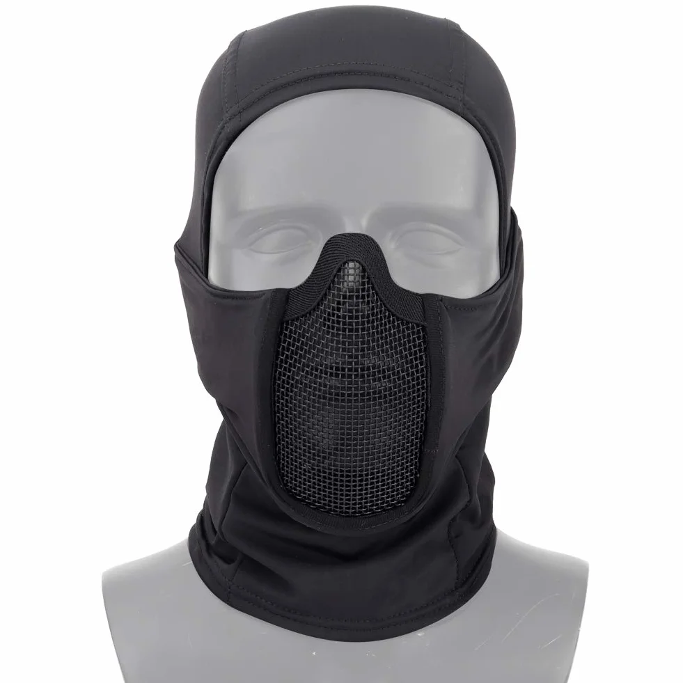 Tactical Airsoft Paintball Vollgesichtsmaske aus Stahlgewebe poliester-Sturmhaube Jagd maska CS Radsport-Schutzhelm Liner Cap