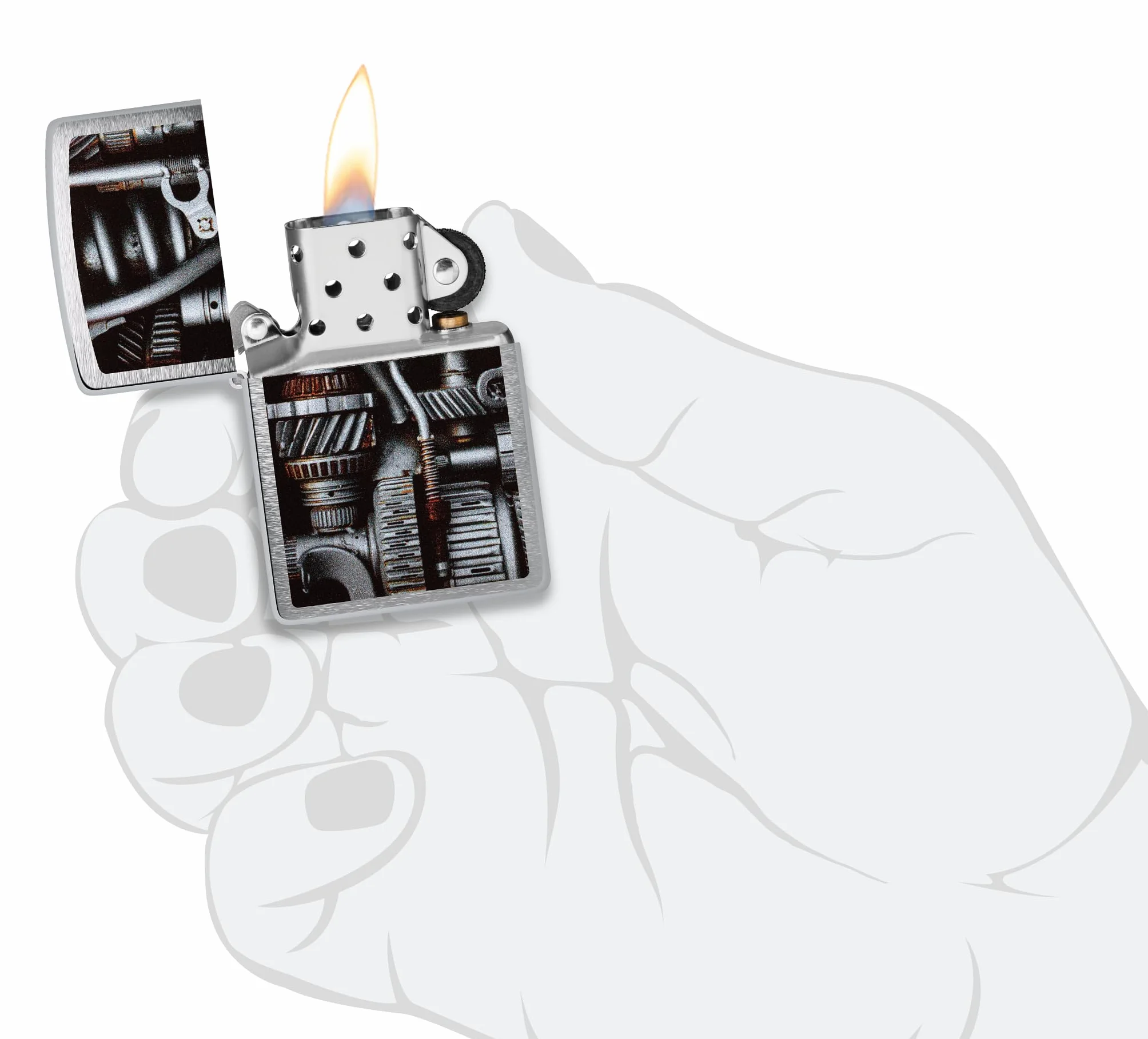 Zippo Zapalniczka Sztormowa Wielokrotnego Użytku Szczotkowany Chrom Brushed Chrome
