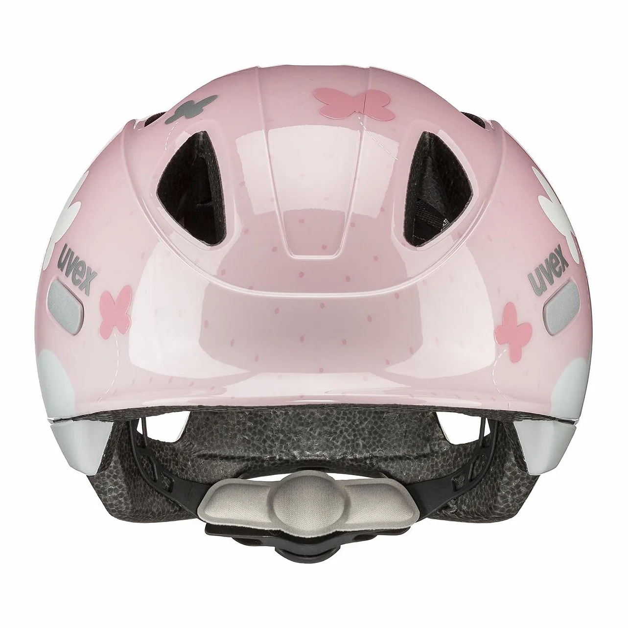 uvex oyo style - lekki kask rowerowy dla dzieci - indywidualna regulacja wielkości - możliwość zainstalowania światła LED - butterfly pink - 50-54 cm