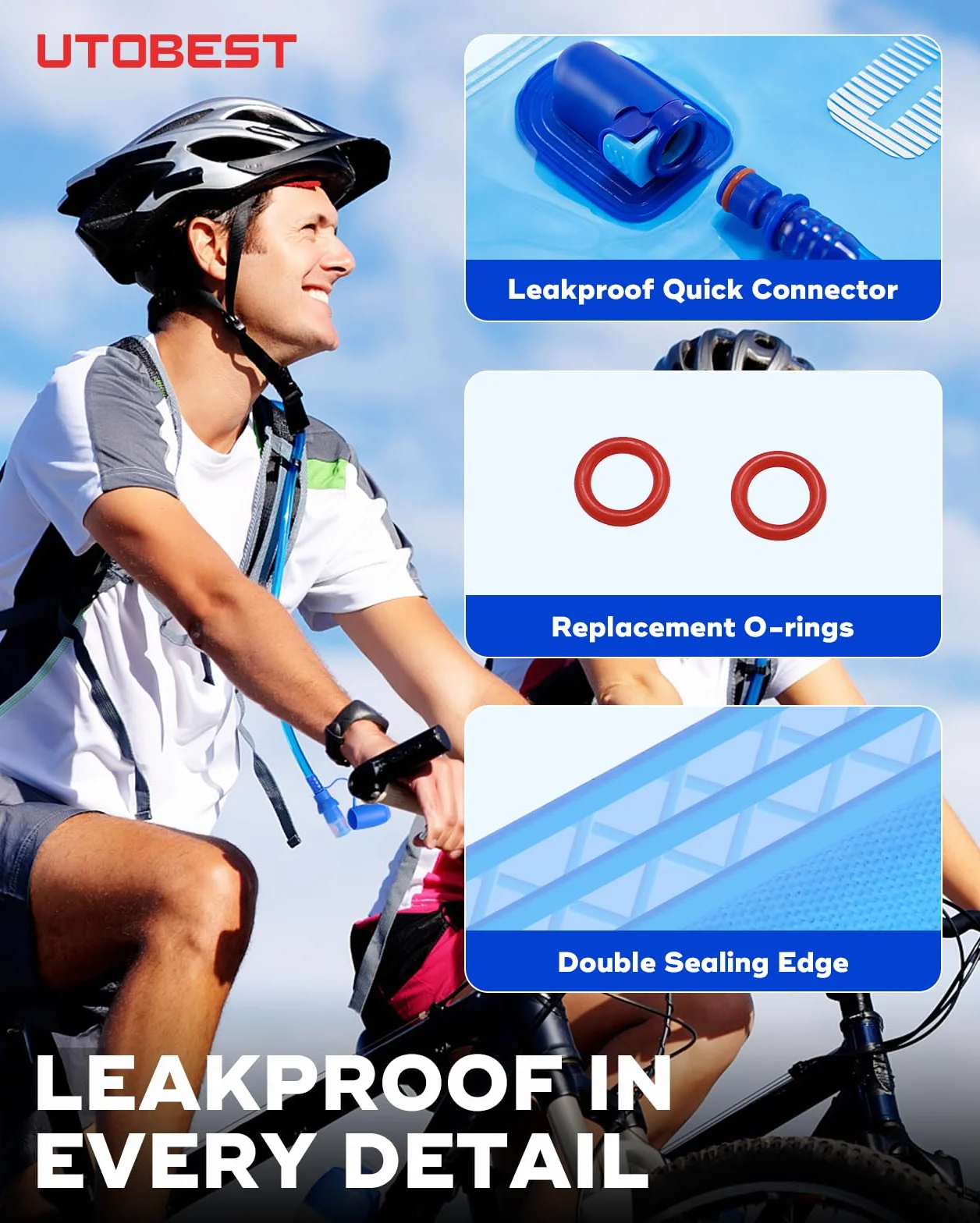 UTOBEST Torba na wędrówki z pęcherzem na wędrówki Plecak System Pack Zbiornik na wodę Kemping Pasuje 1 l 1,5 l 2 l 3 l