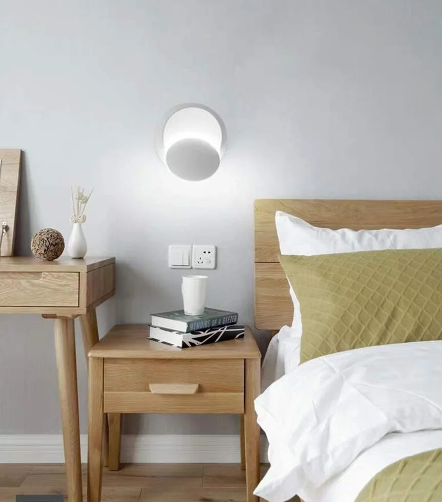 Kinkiety LED 5W biała lampa ścienna nowoczesna ciepła biel kreatywne zaćmienie 2 w 1 żelazna