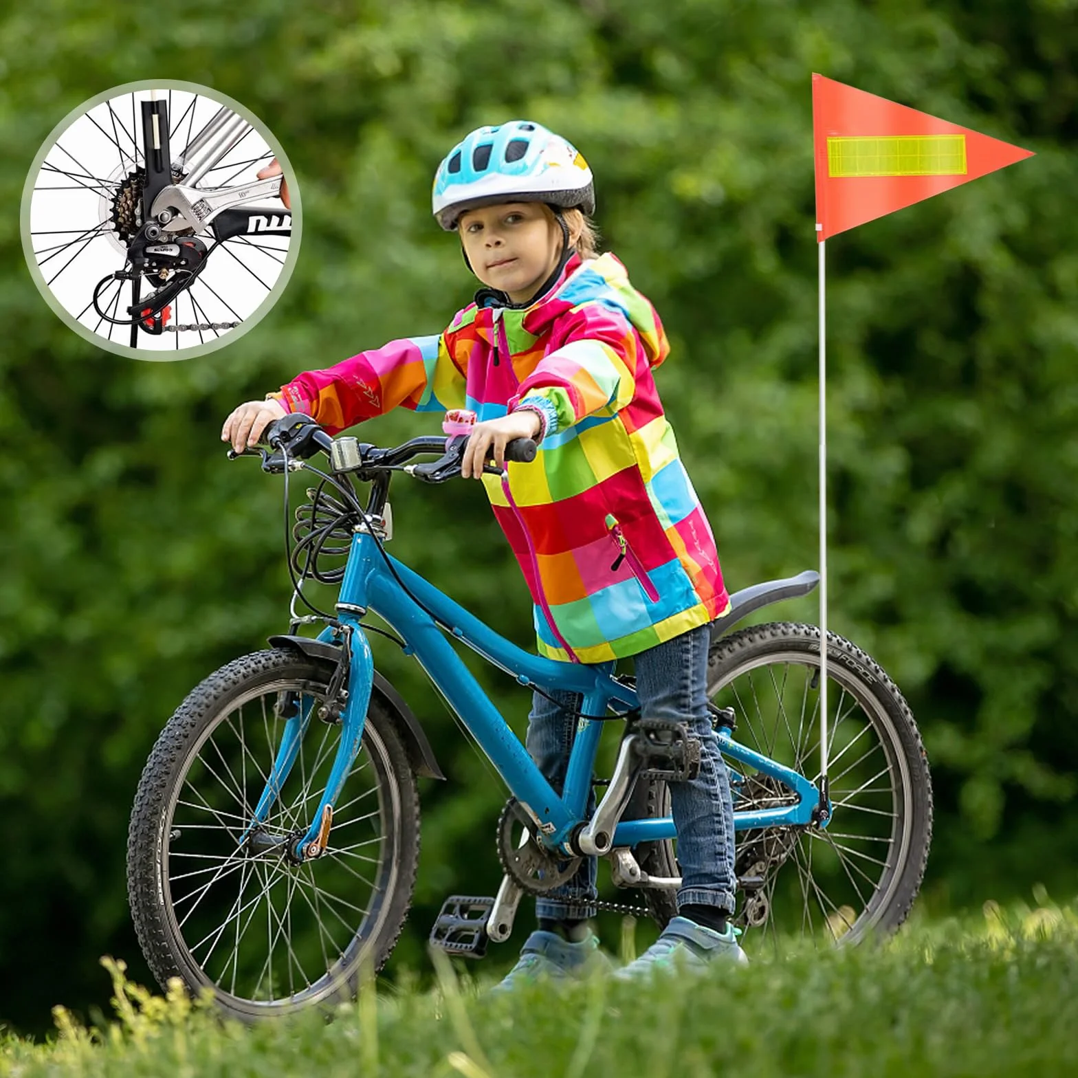 Chorągiewki rowerowe odblaskowe wodoszczelne 2 sztuki