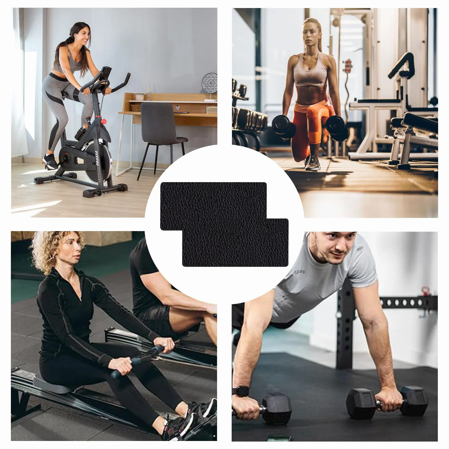 Mata ochronna podłogowa do sprzętu fitness 2 sztuki 28 x 70 cm grubość 6 mm czarna