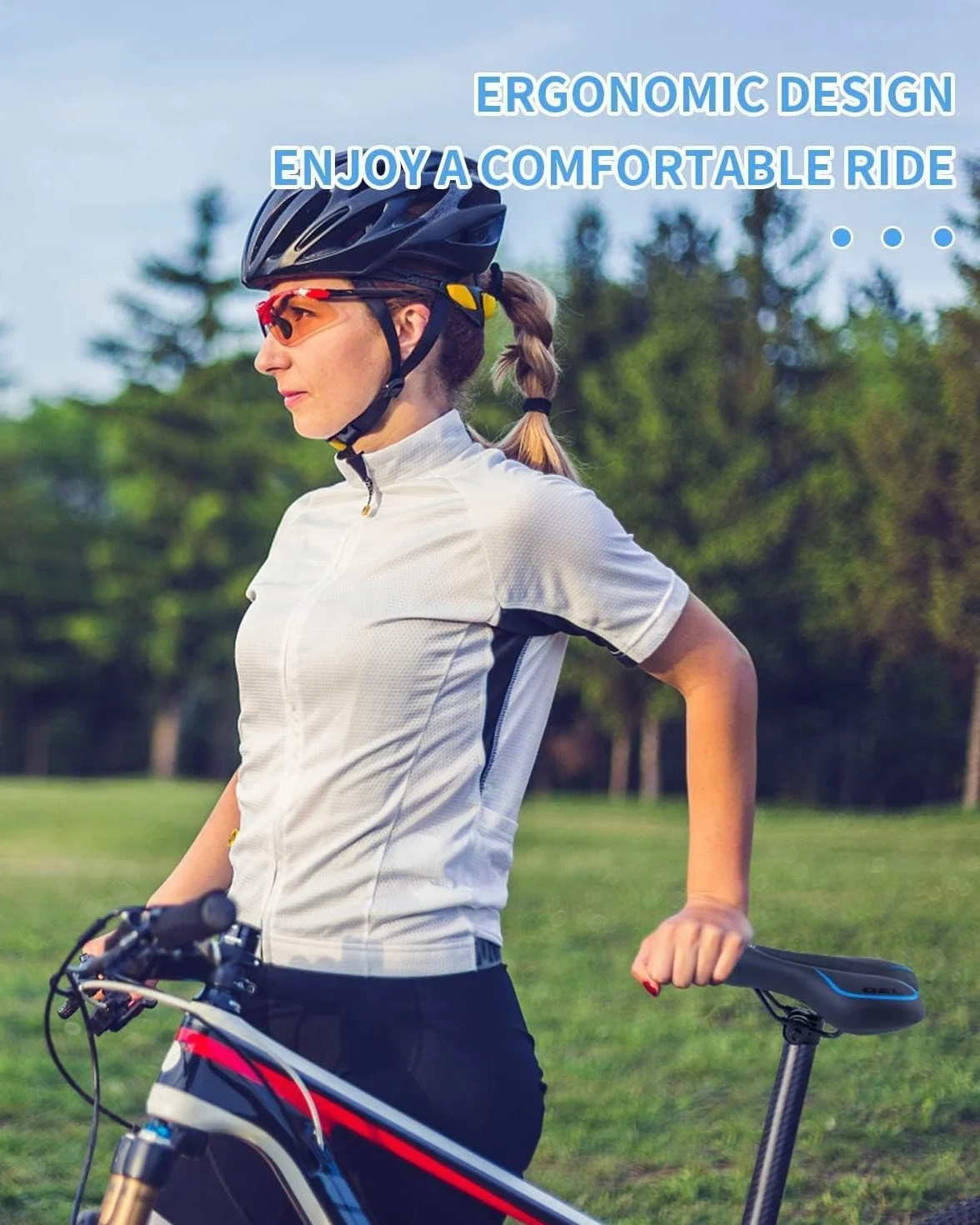 MSDADA Żelowe Siodełko Rowerowe Wodoodporne Miękkie do Roweru Szosowego Cruisera Górskiego