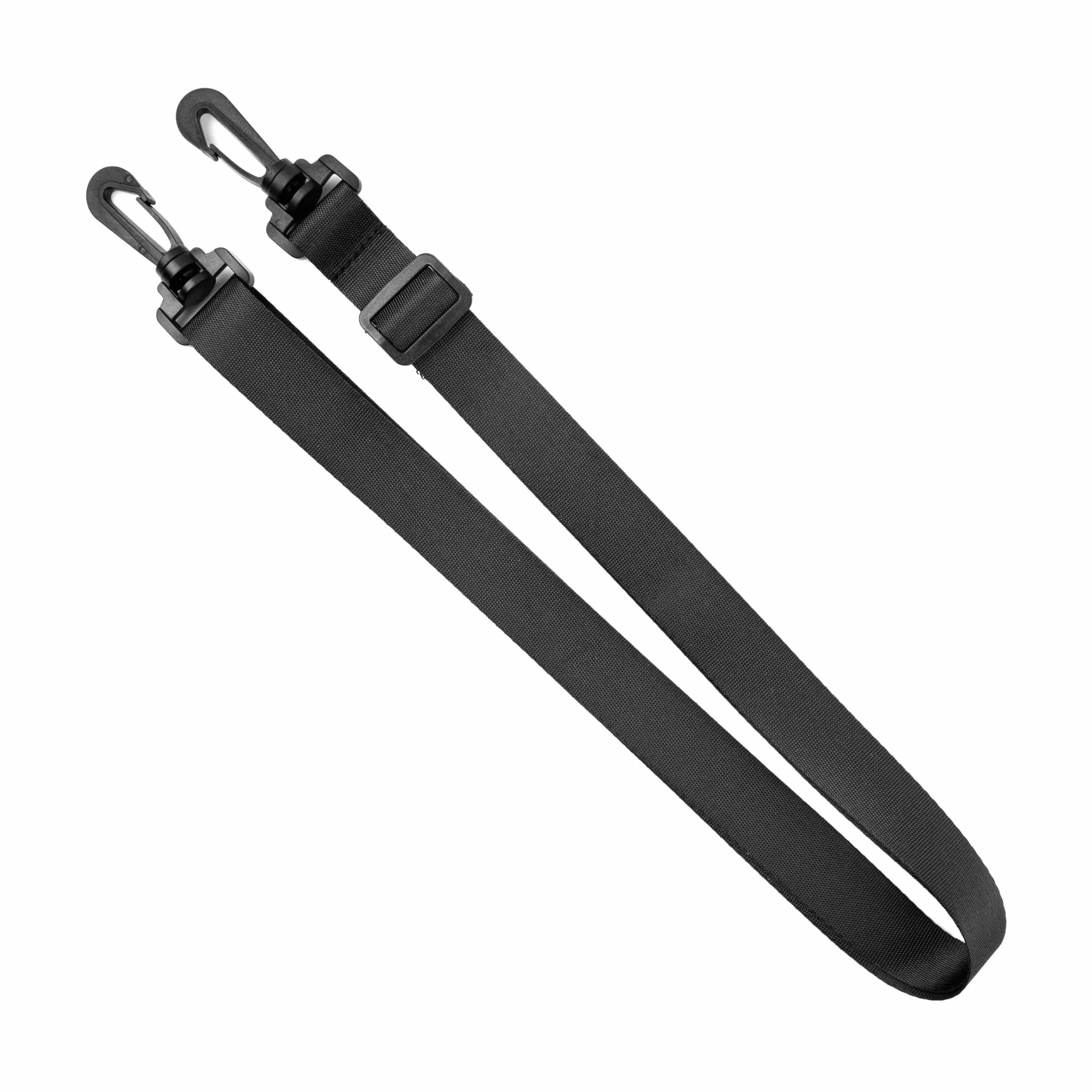 Uniwersalny pasek na ramię, wąski pasek o szerokości 25 mm, regulowana długość od 75 do 135 cm, czarny, pasek transportowy z twardą plastikową klamrą drabiny i haczykiem, zapasowy pasek na ramię