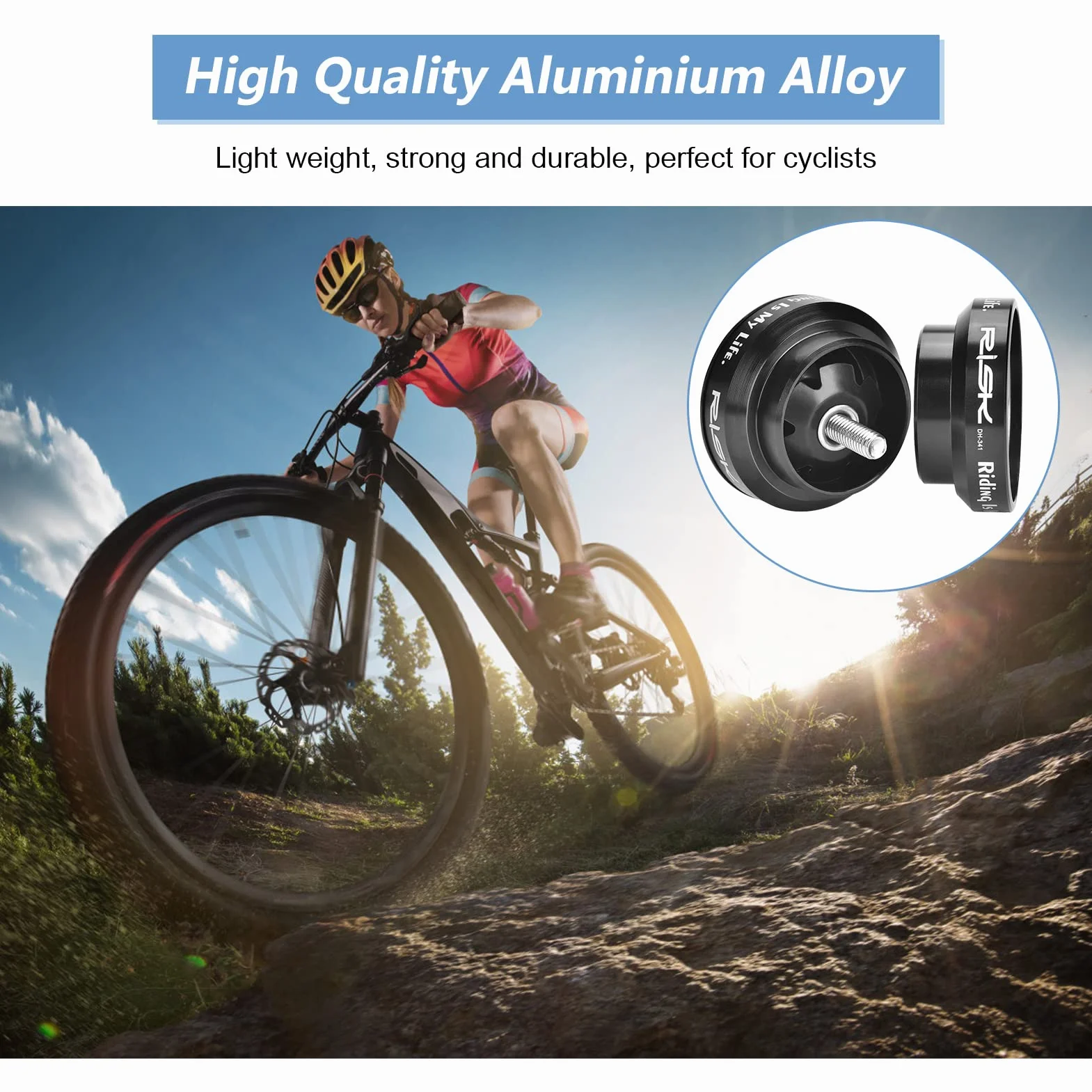 Yosoo Health Gear Zestaw słuchawkowy rowerowy ze stopu aluminium 28,6 mm