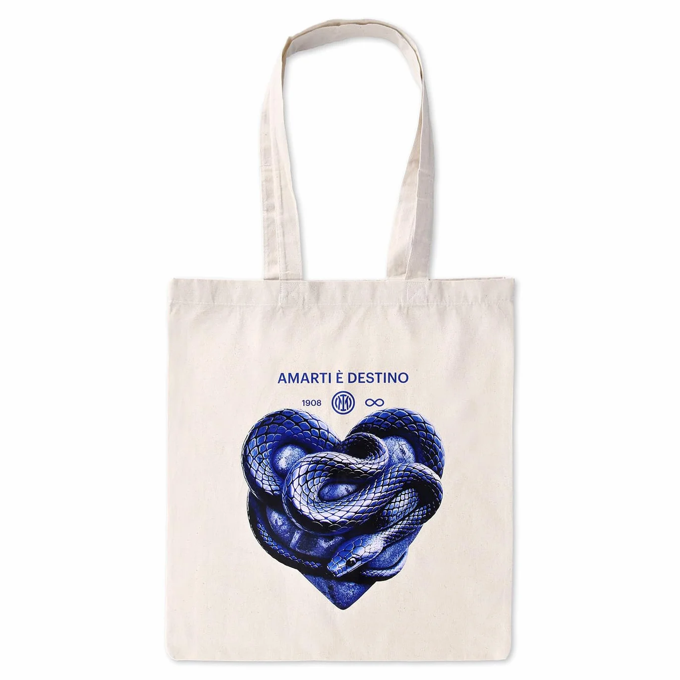 FC Internazionale Milano S.p.A. IM Inter White Love Tote Bag 100% bawełna