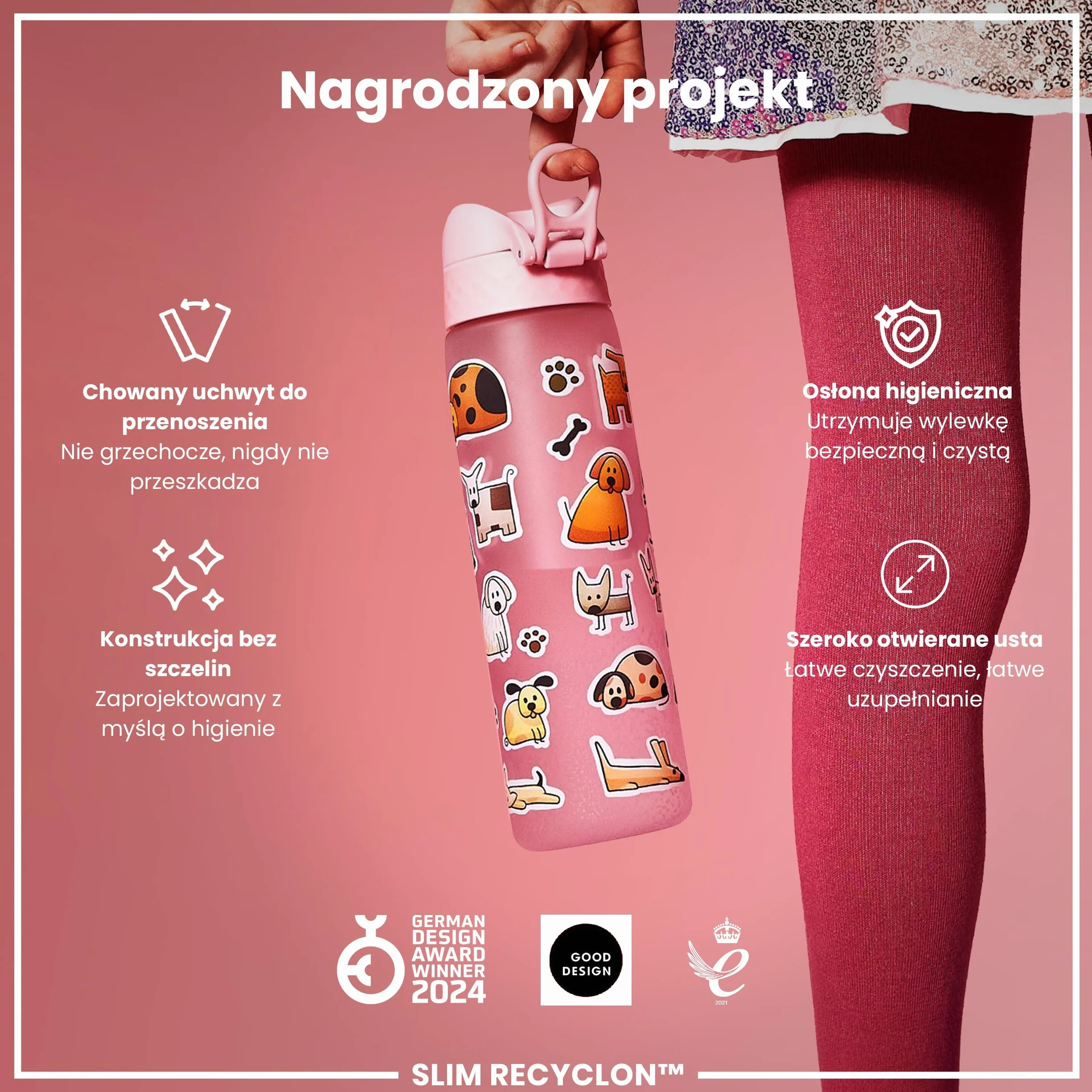 ION8 Butelka na Wodę 500 ml Szczelna Bez BPA Łatwe Otwieranie