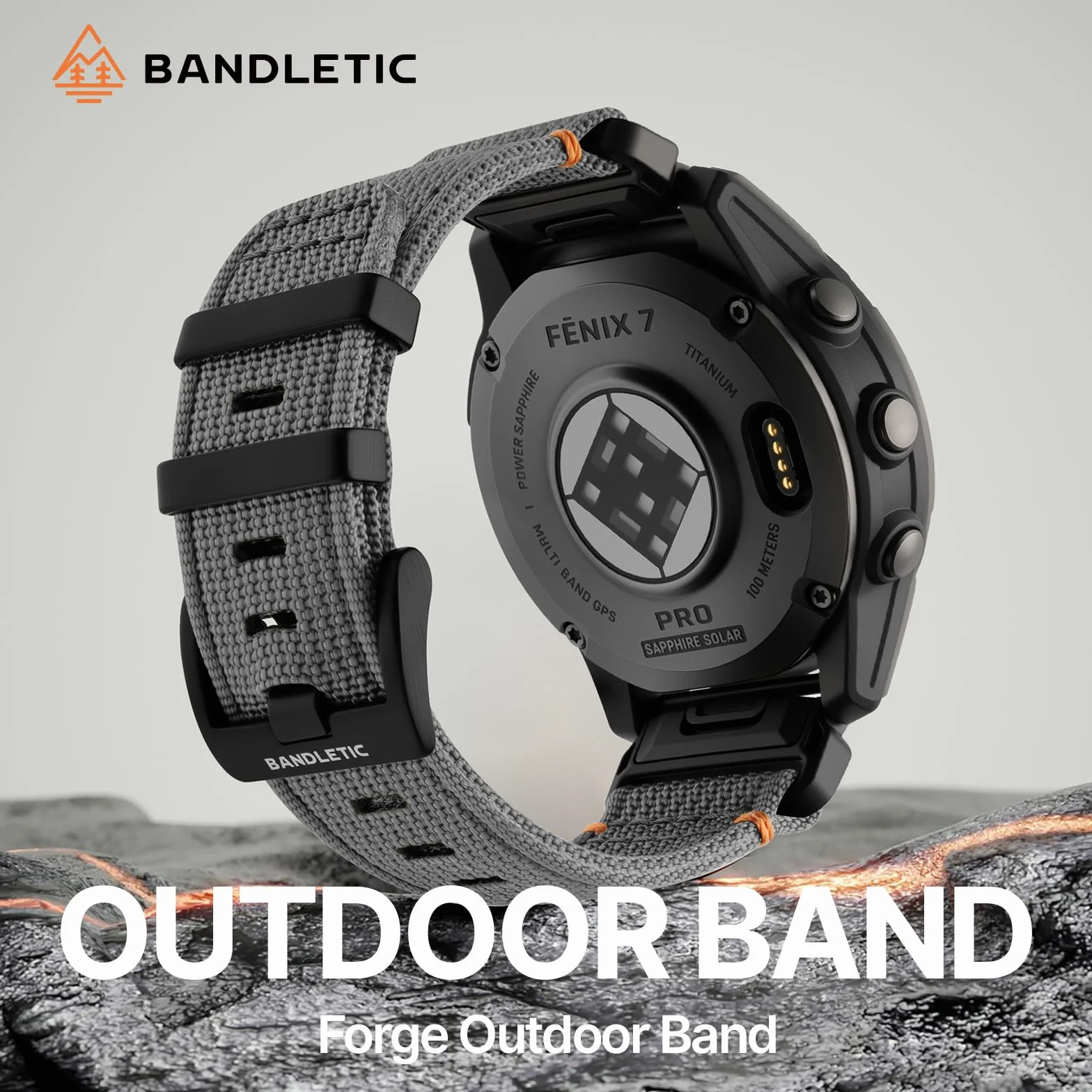 Bandletic 22mm 26mm QuickFit Pasek kompatybilny z Garmin Fenix 8 47mm/51mm, do Fenix 7/6/5/3, nylonowy pasek do Epix/Forerunner/Instinct/Enduro/Tactix/Descent/Quatix/Tactical/Tide/Solar